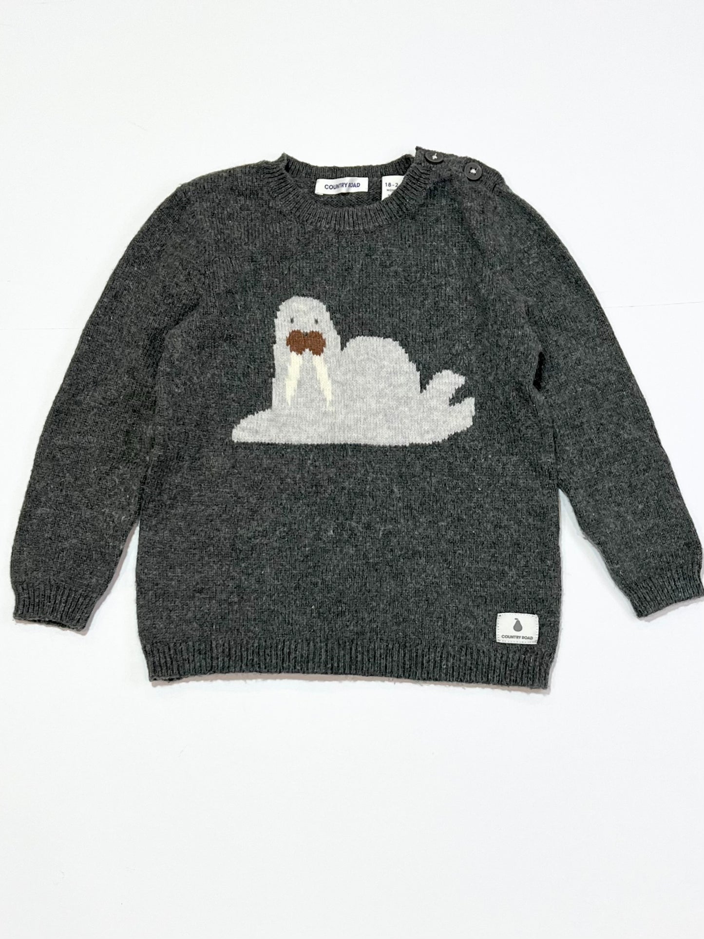 Grey walrus knit jumper - Size 2