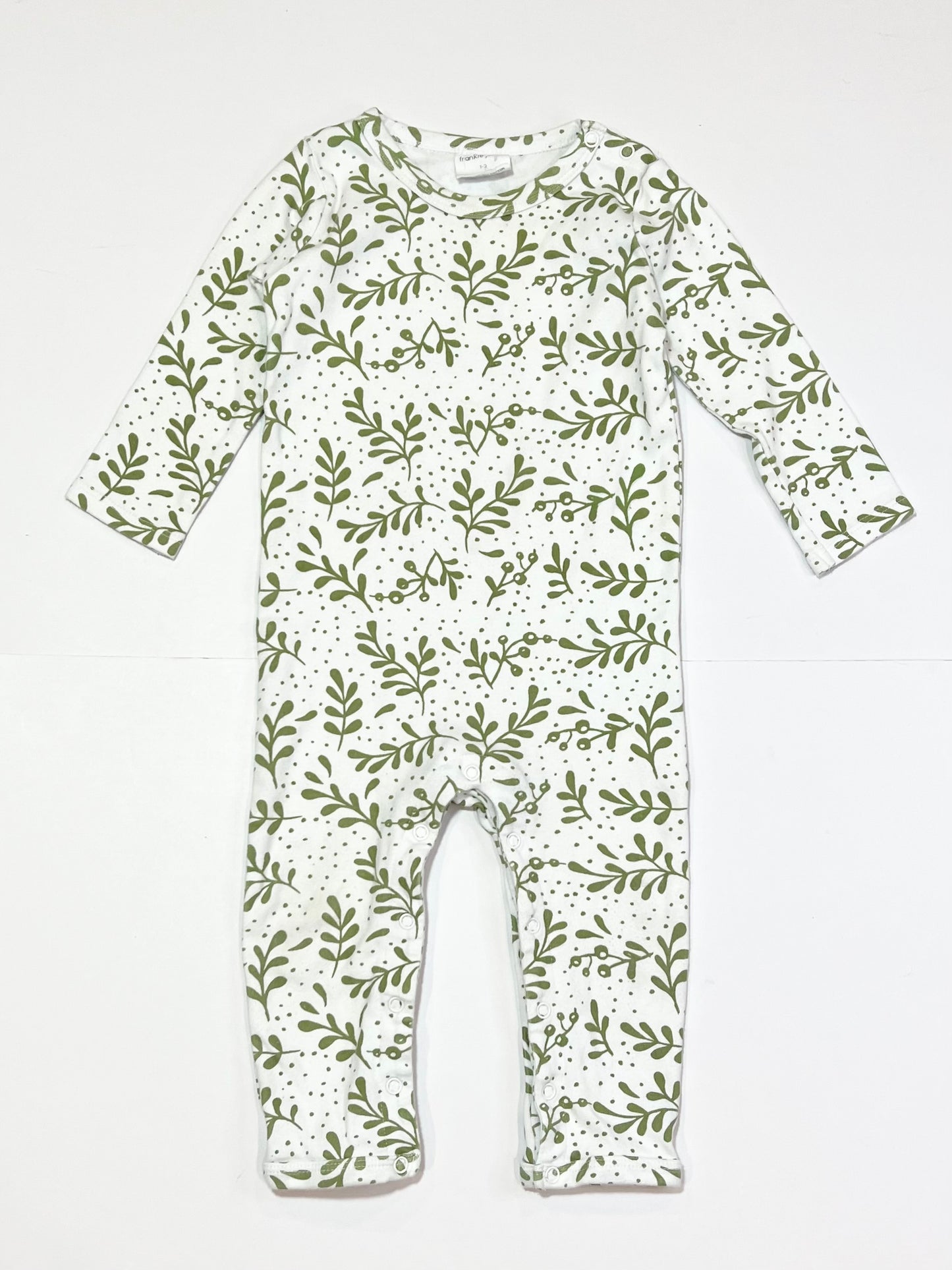 Green leafy onesie - Size 1-2
