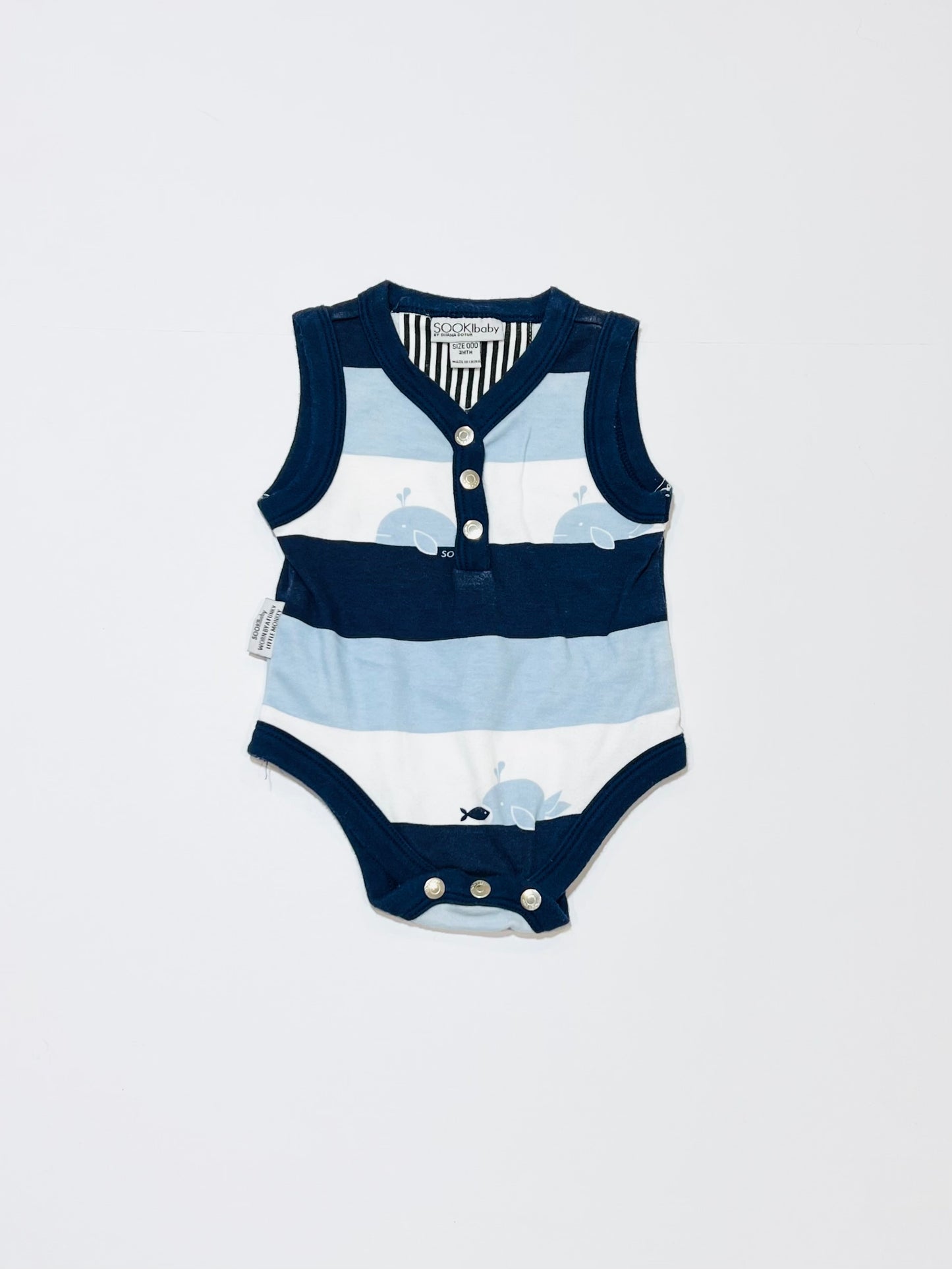 Striped whale bodysuit - Size 000