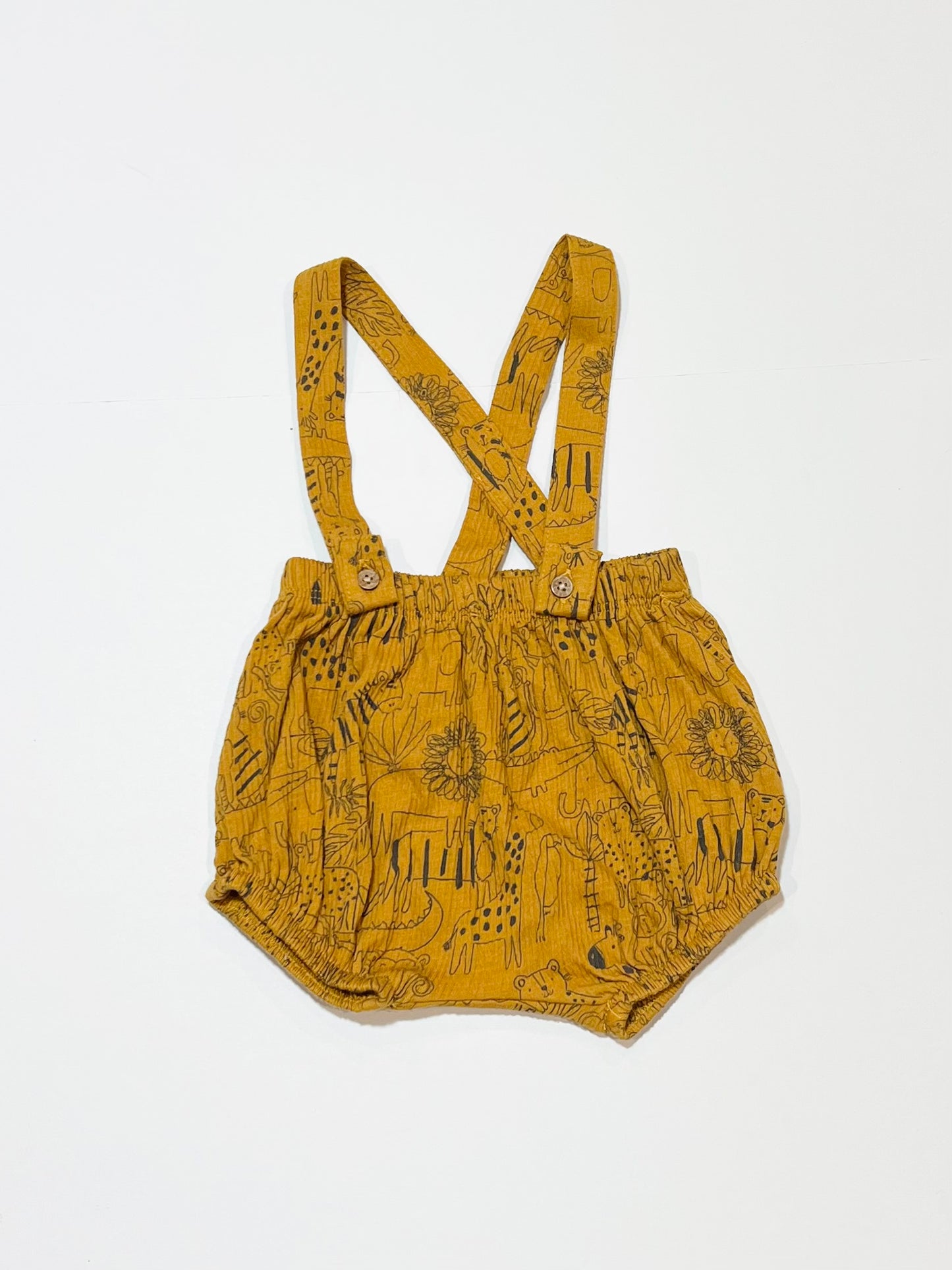 Mustard animal overalls - Size 000