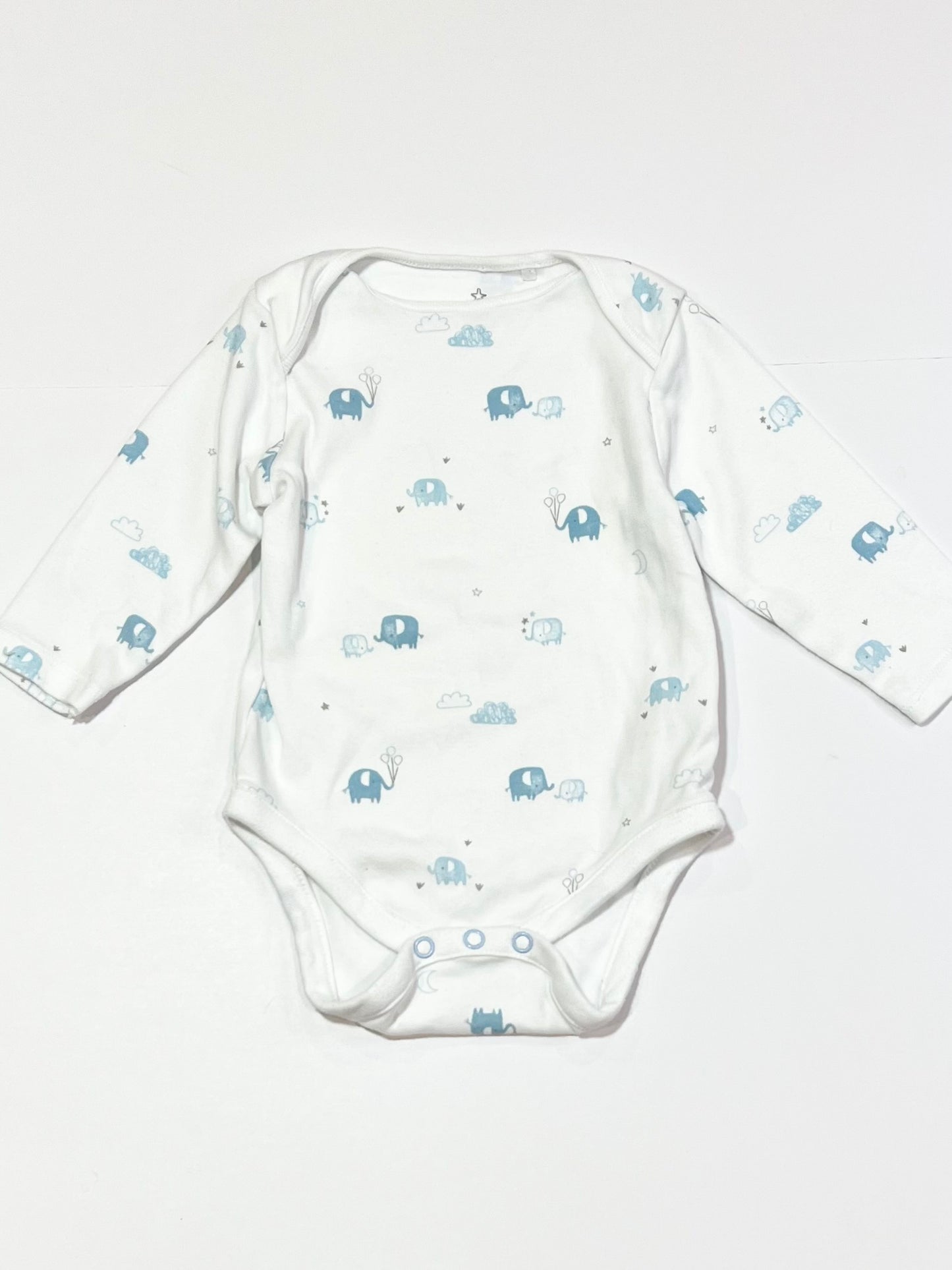 Blue elephant bodysuit - Size 6-9 months