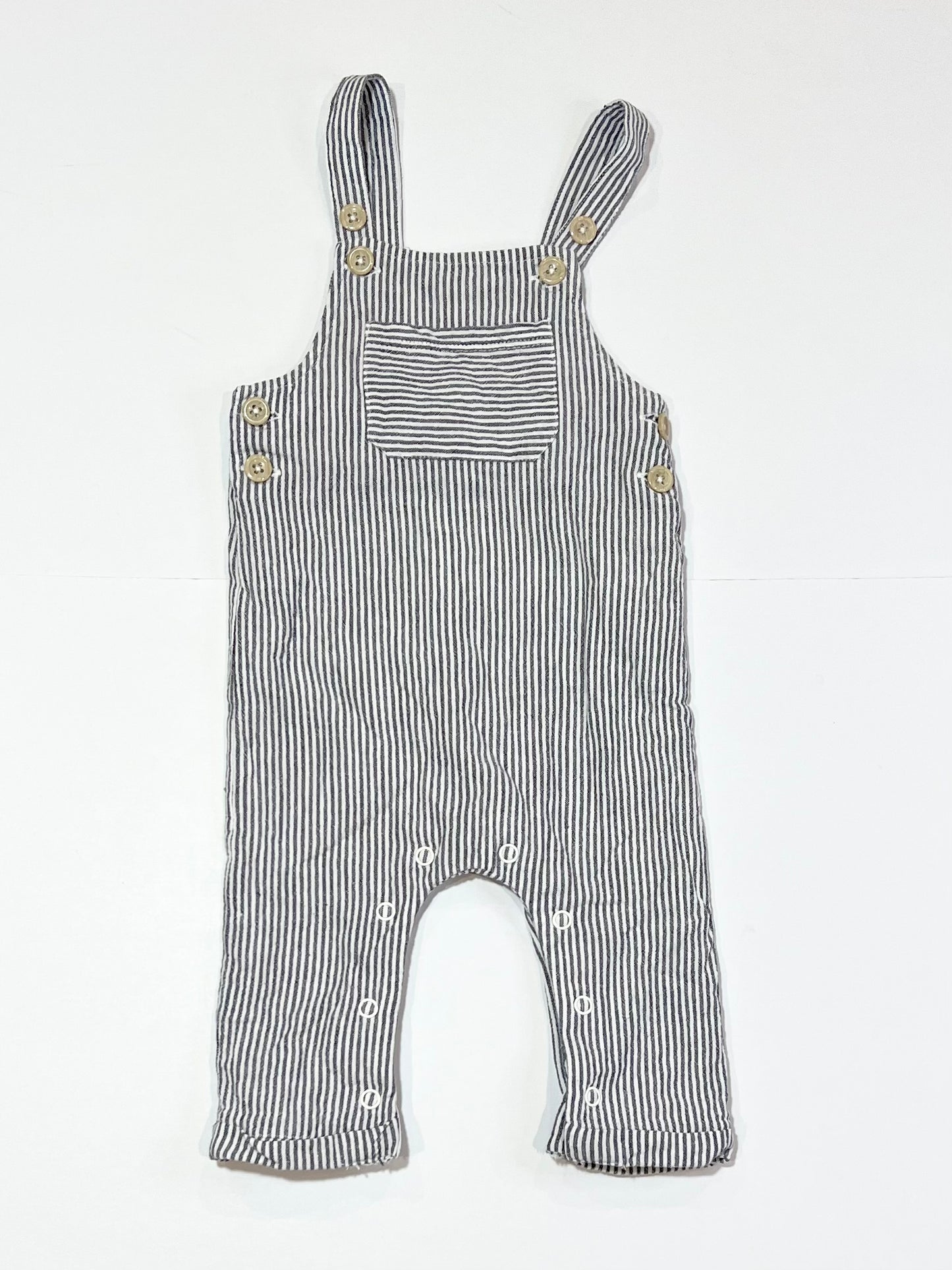 Striped overalls - Size 6-9 months