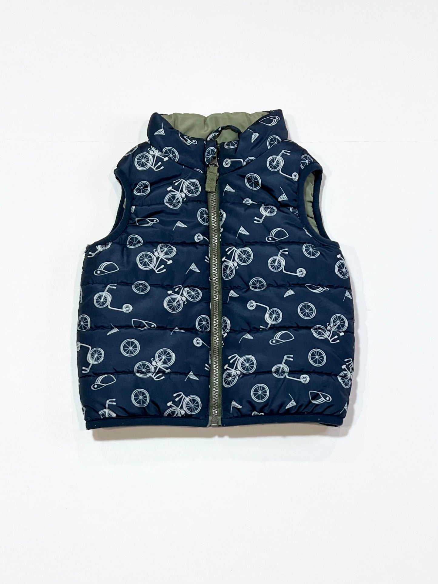 Navy bicycles puffer vest - Size 0