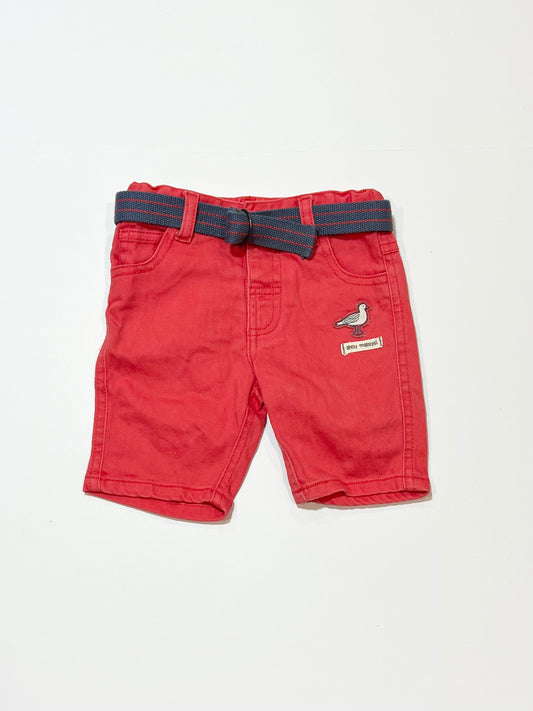 Red denim shorts - Size 00