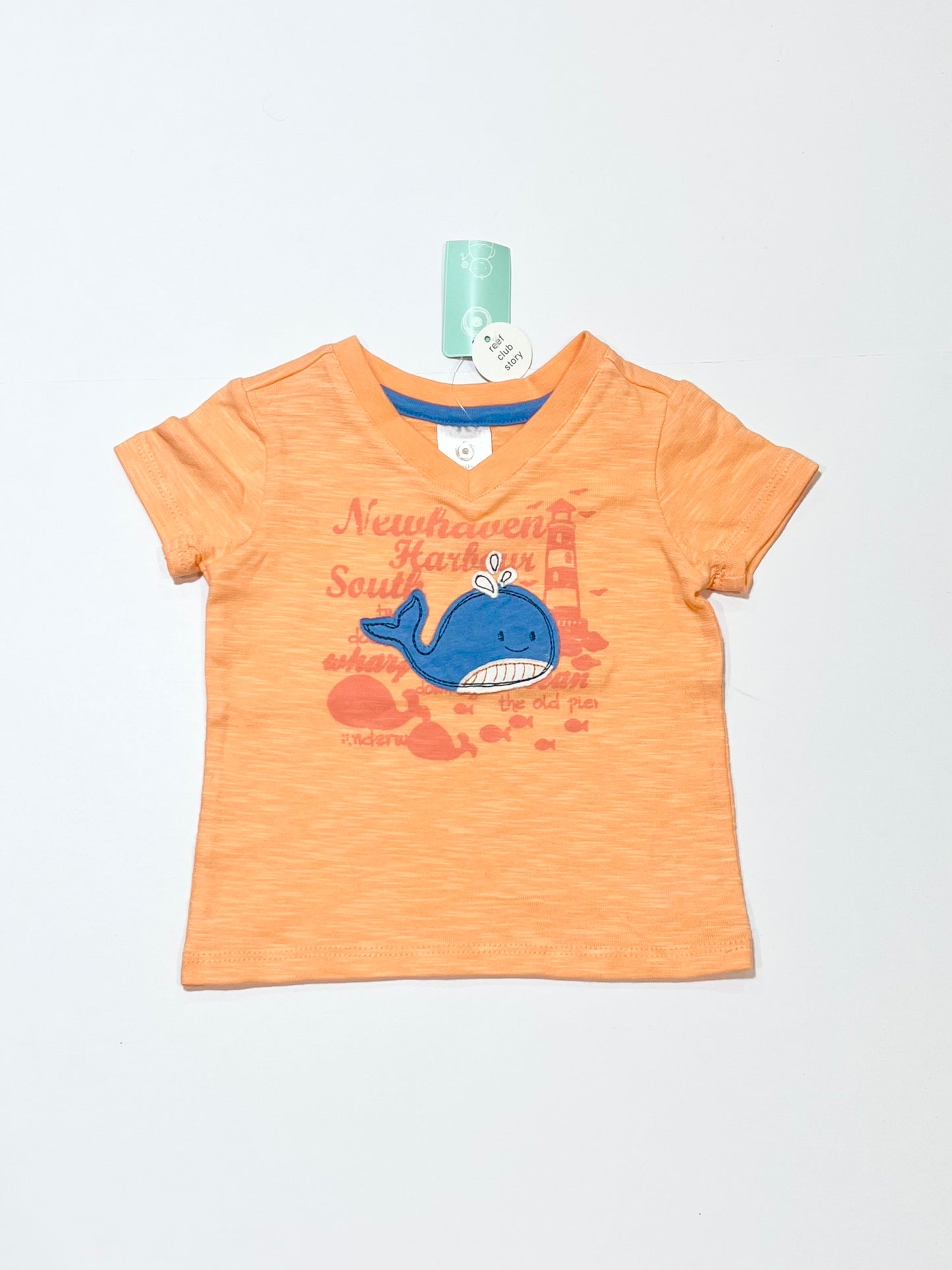 Orange whale tee brand new - Size 00