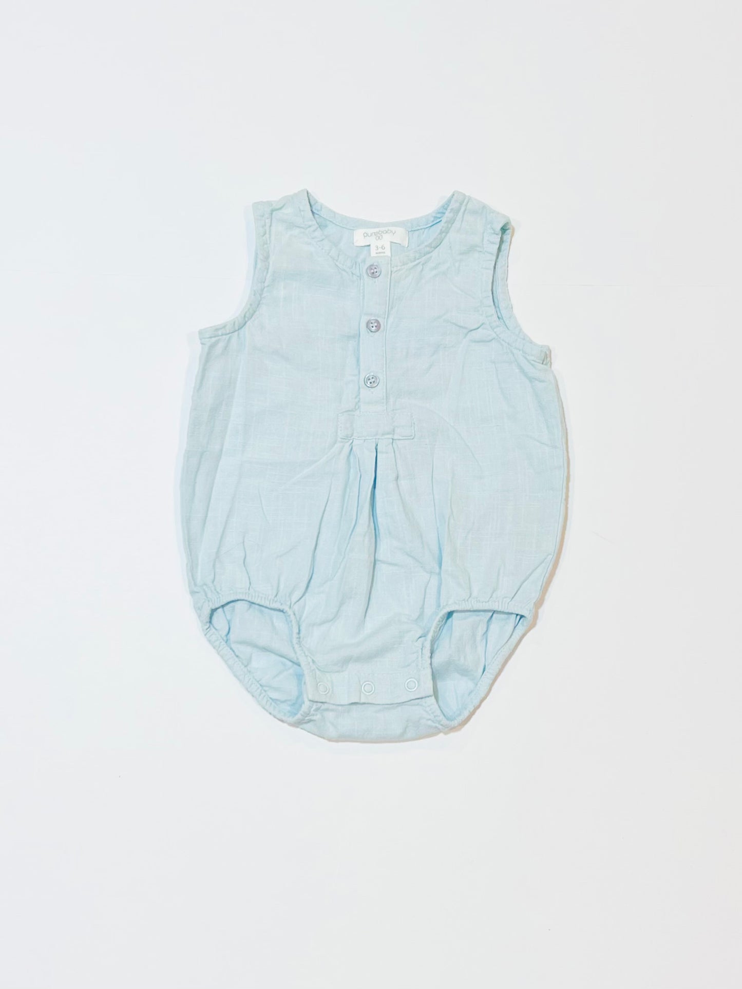 Blue organic cotton romper - Size 00