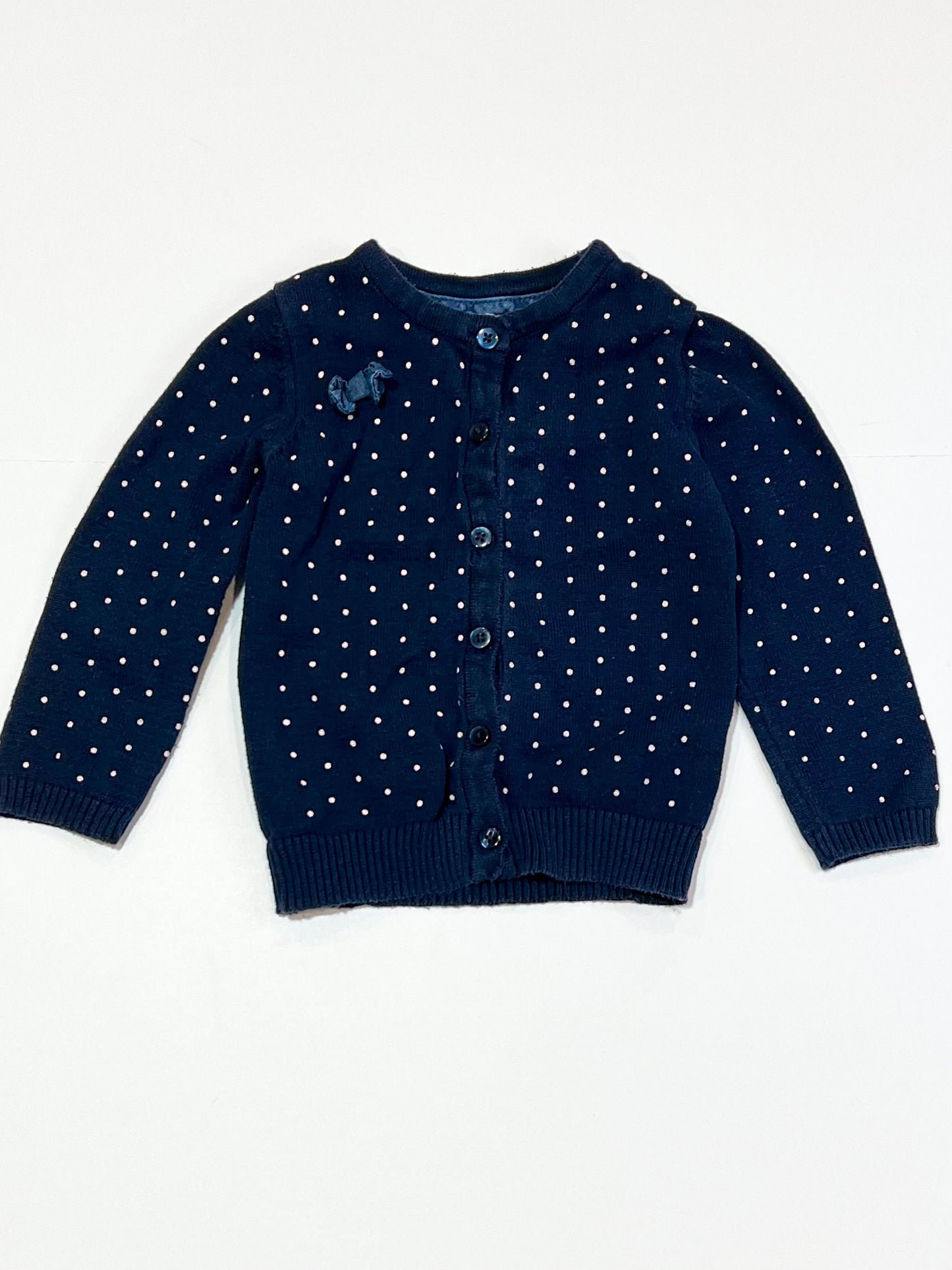 Navy spot cardigan - Size 9-12 months
