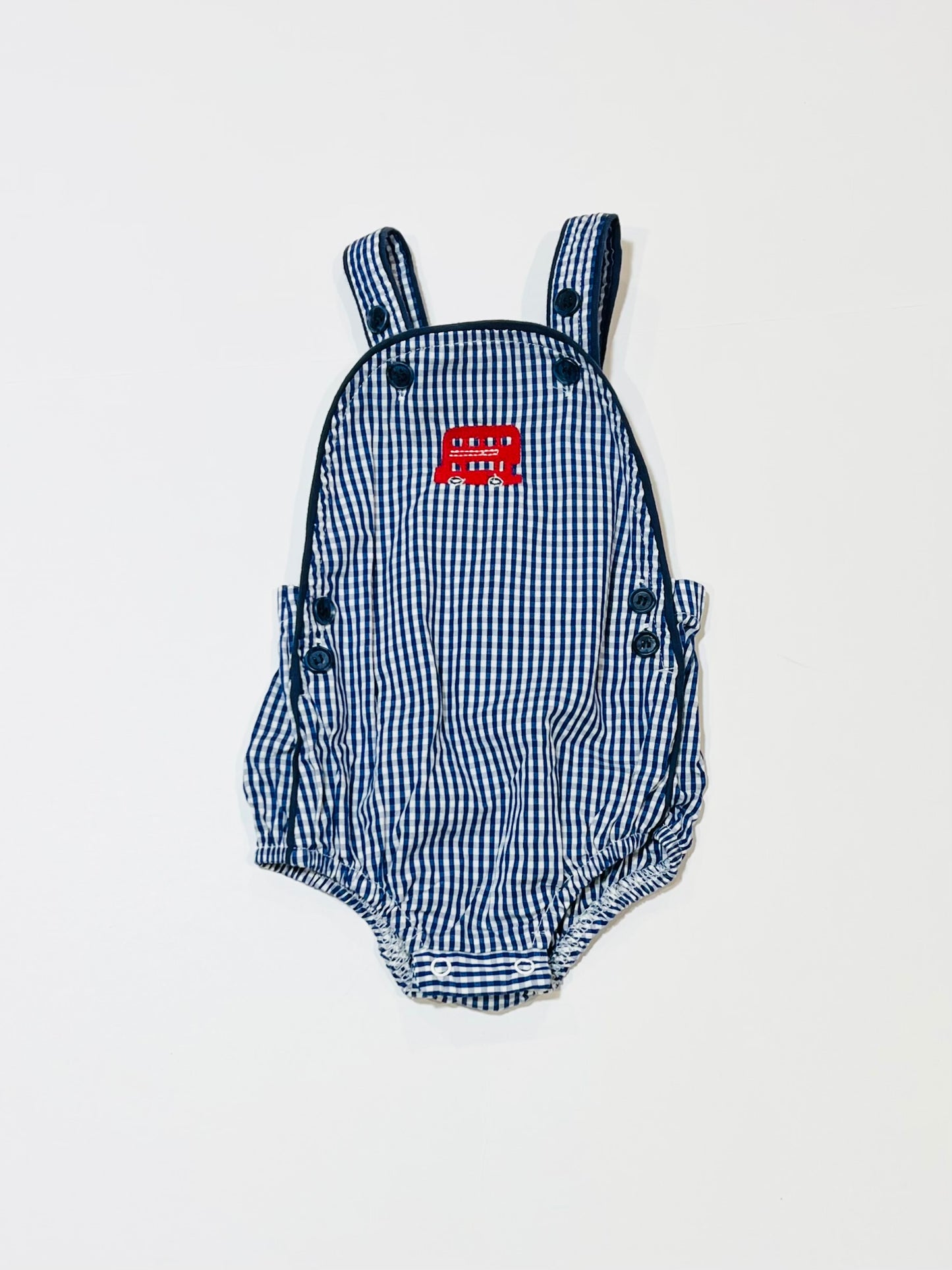 Gingham bus romper - Size 00