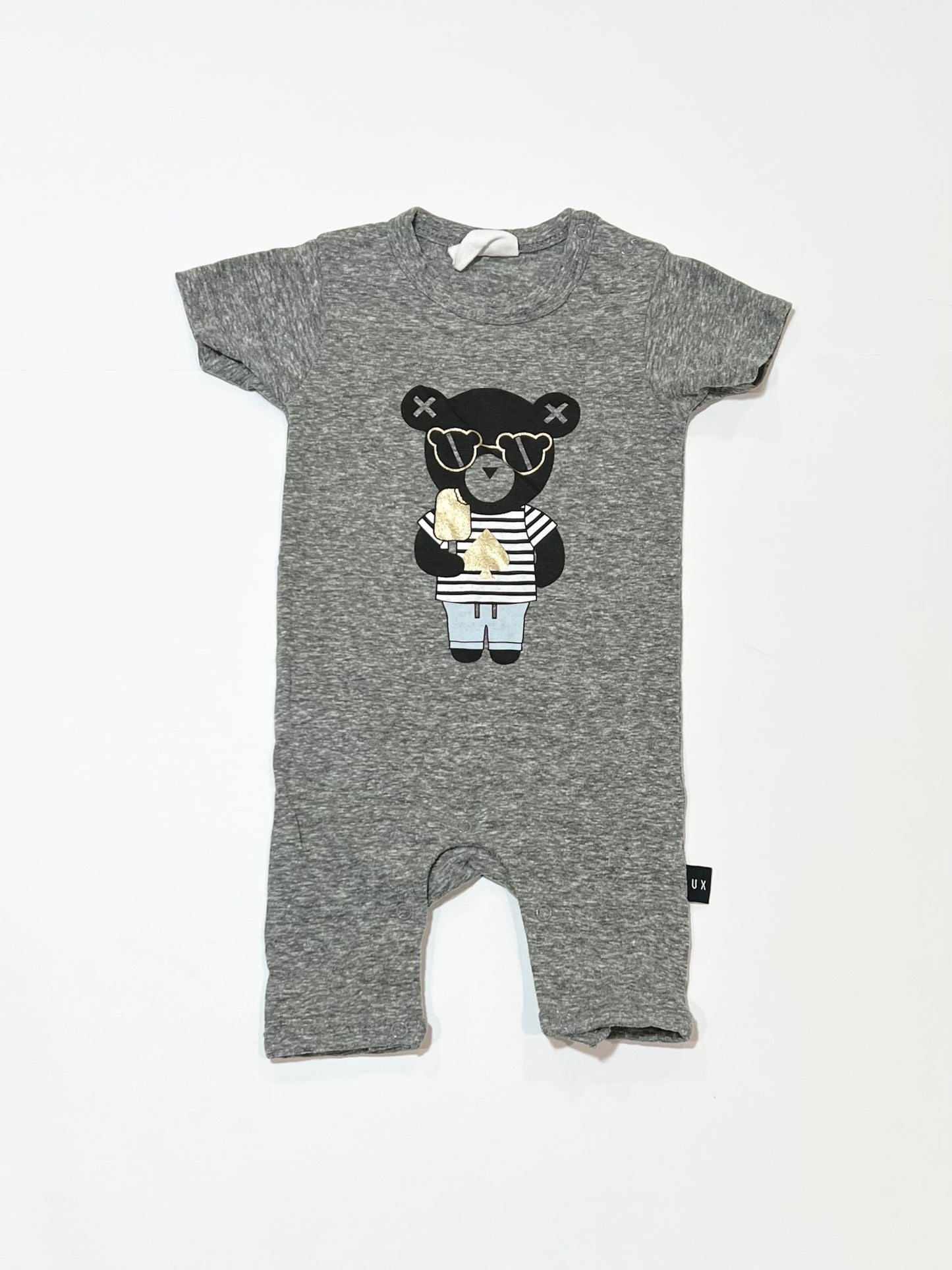 Grey bear romper - Size 00