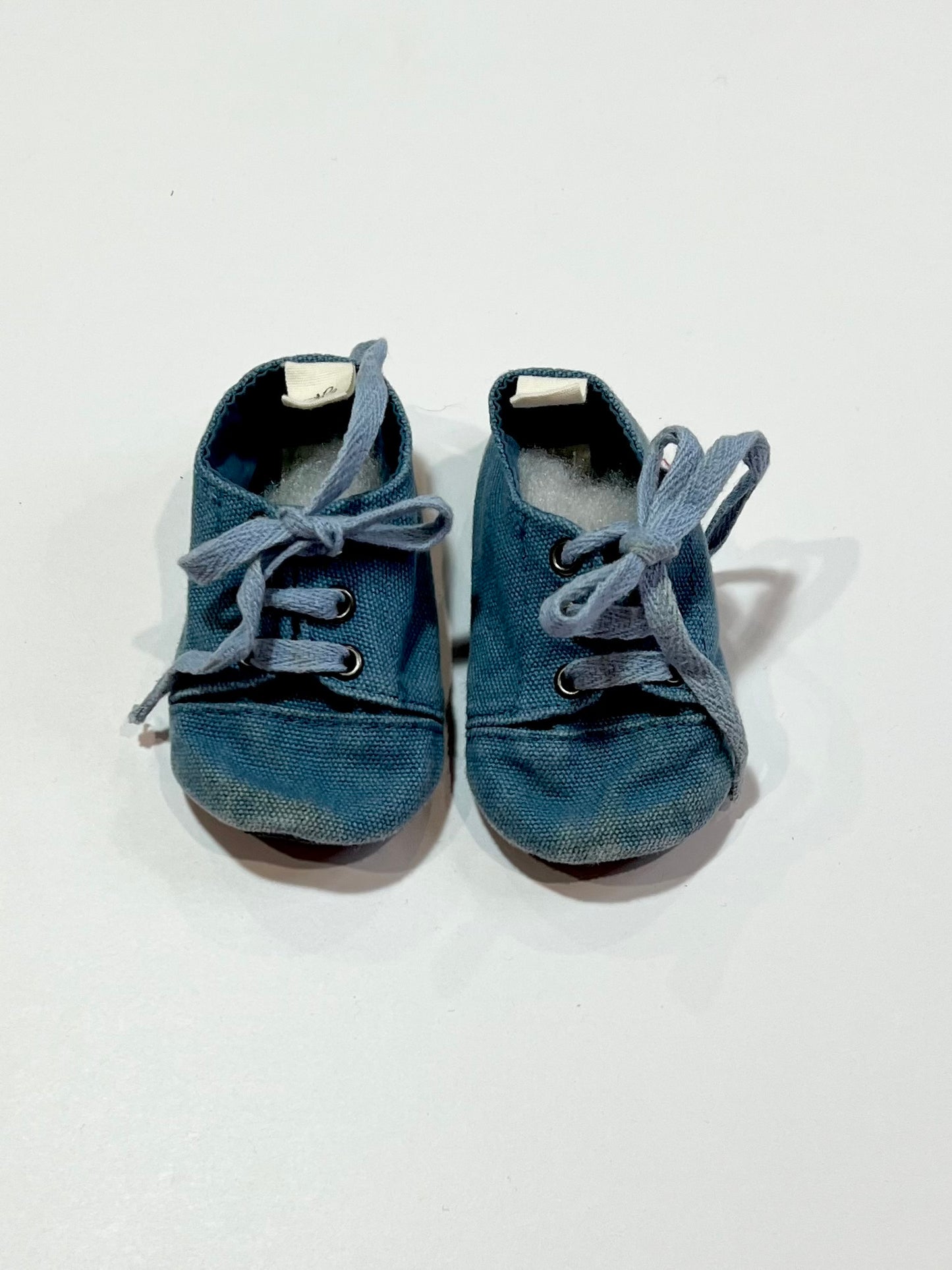 Blue canvas pram shoes - Size 6-9 months