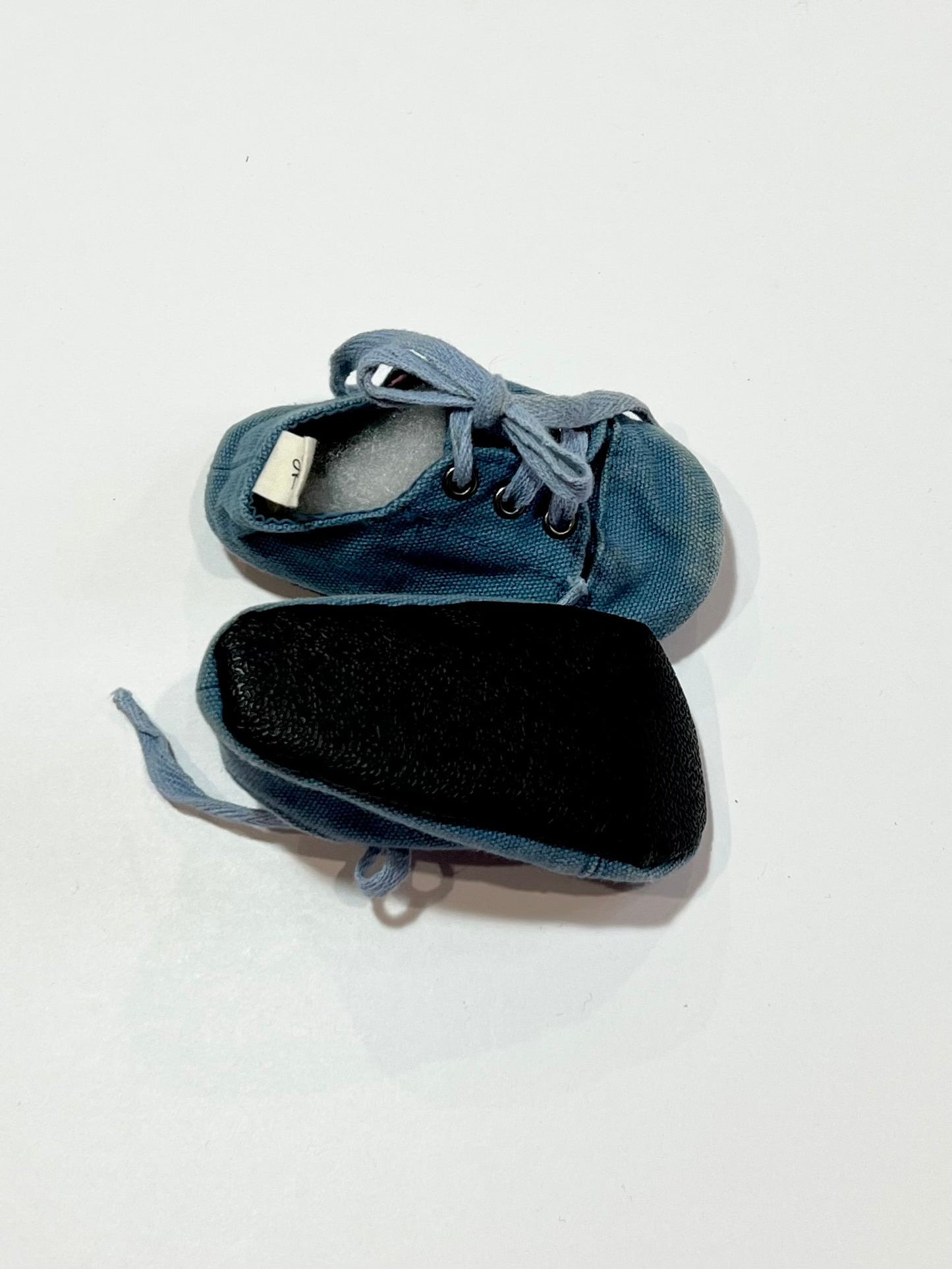 Blue canvas pram shoes - Size 6-9 months