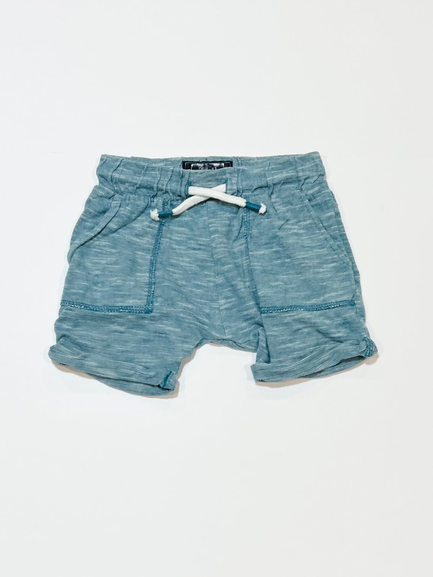 Teal jersey shorts - Size 9-12 months