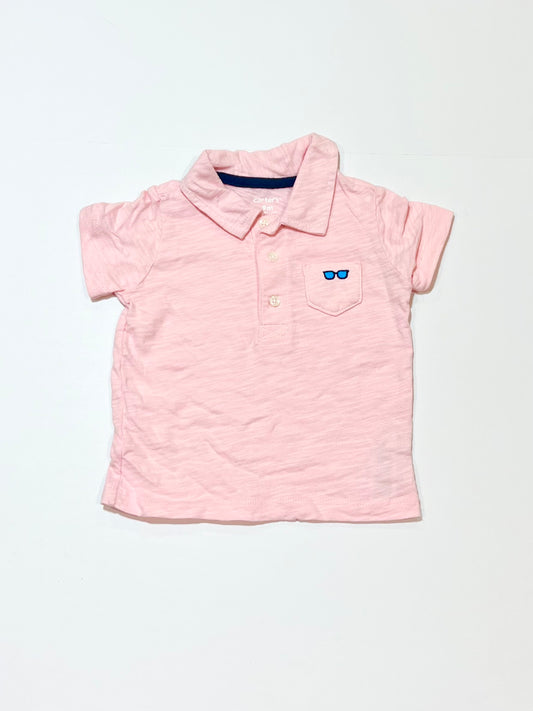 Pink polo top - Size 6-9 months