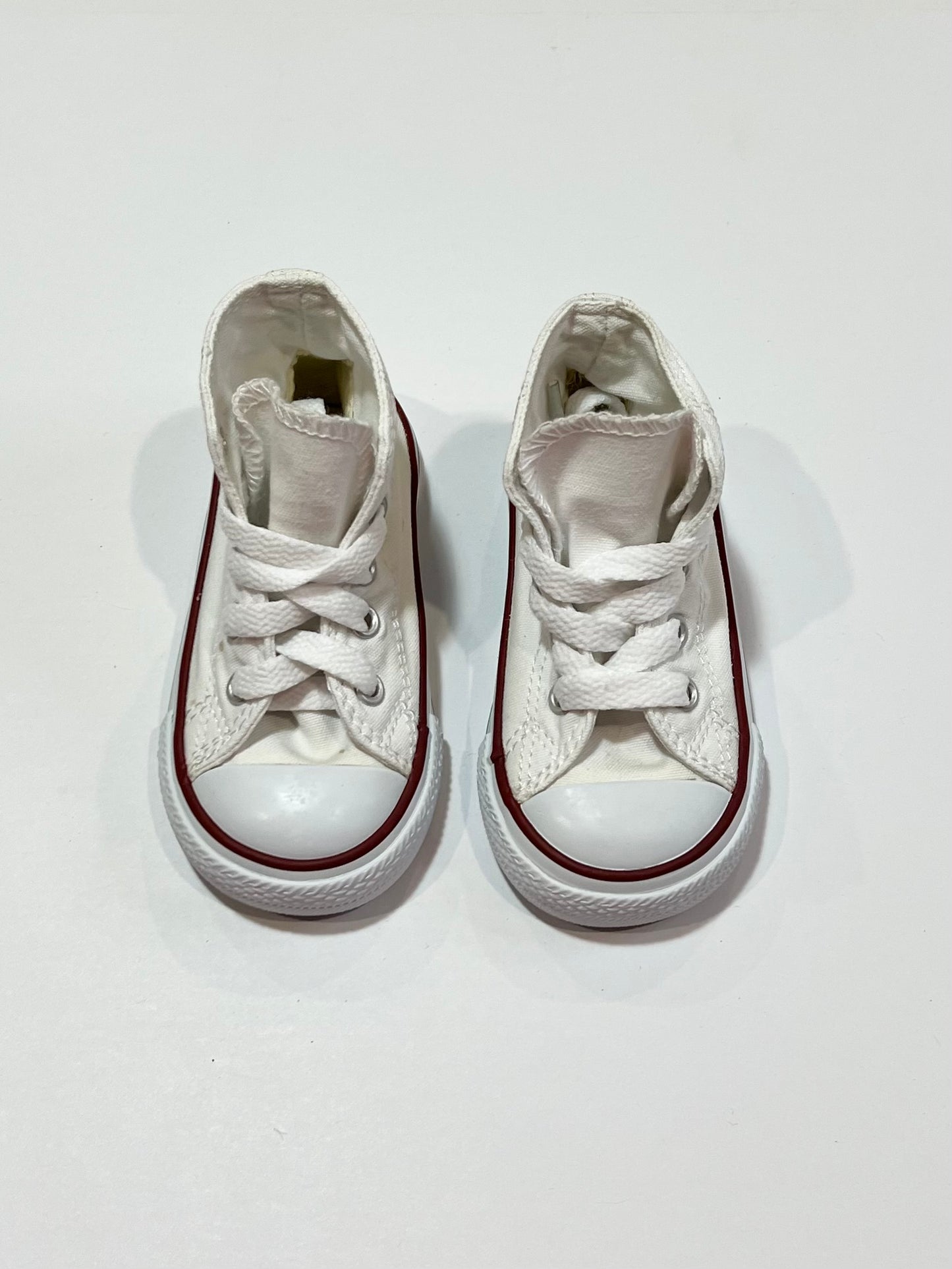 White hi-top Chuck Taylors - Size US5