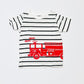 Striped fire truck tee - Size 0