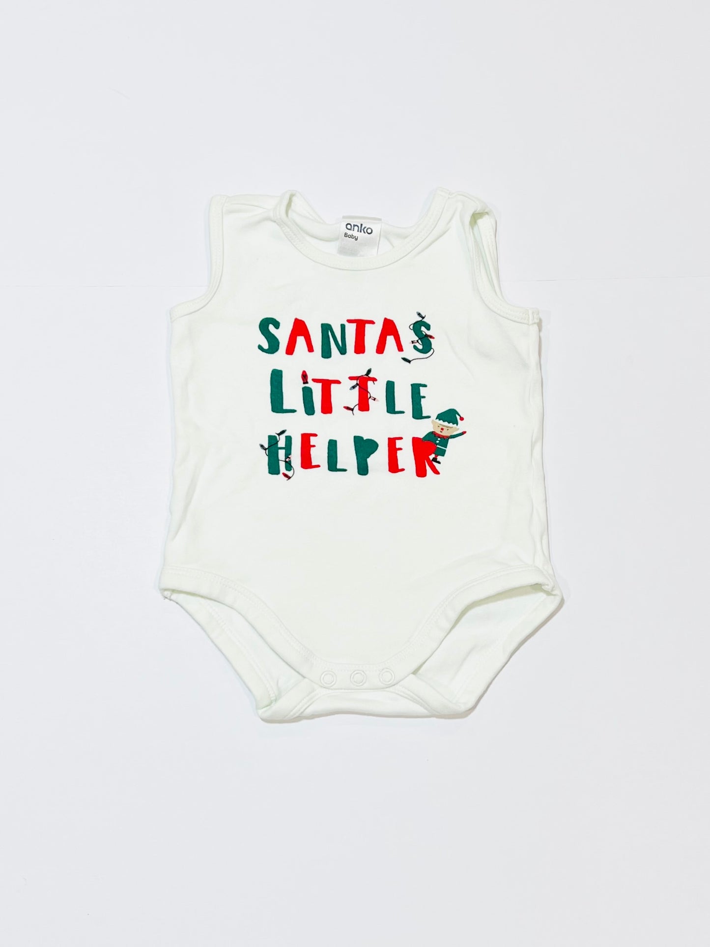 Santa's little helper bodysuit - Size 0