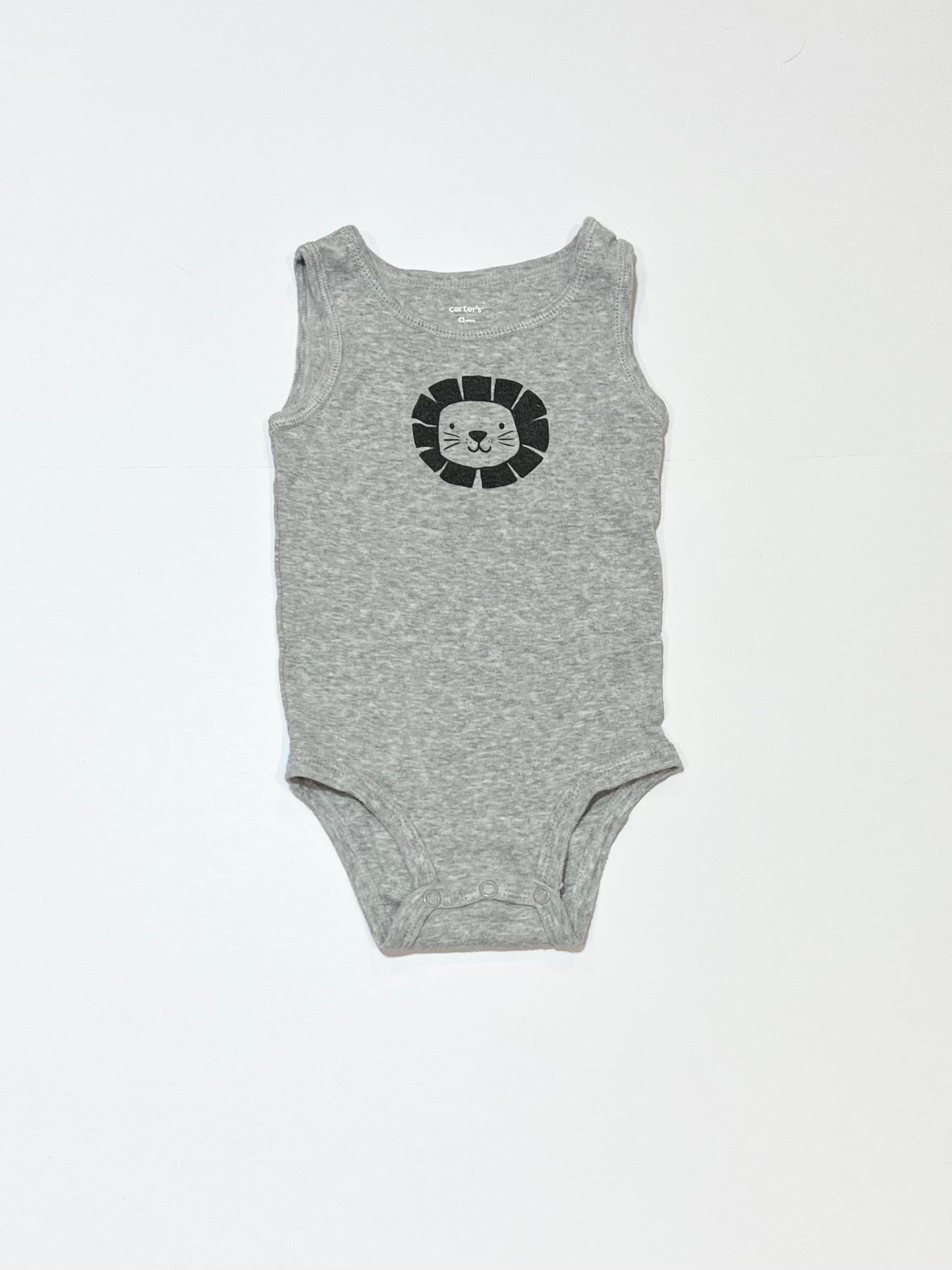 Grey lion bodysuit - Size 6-9 months