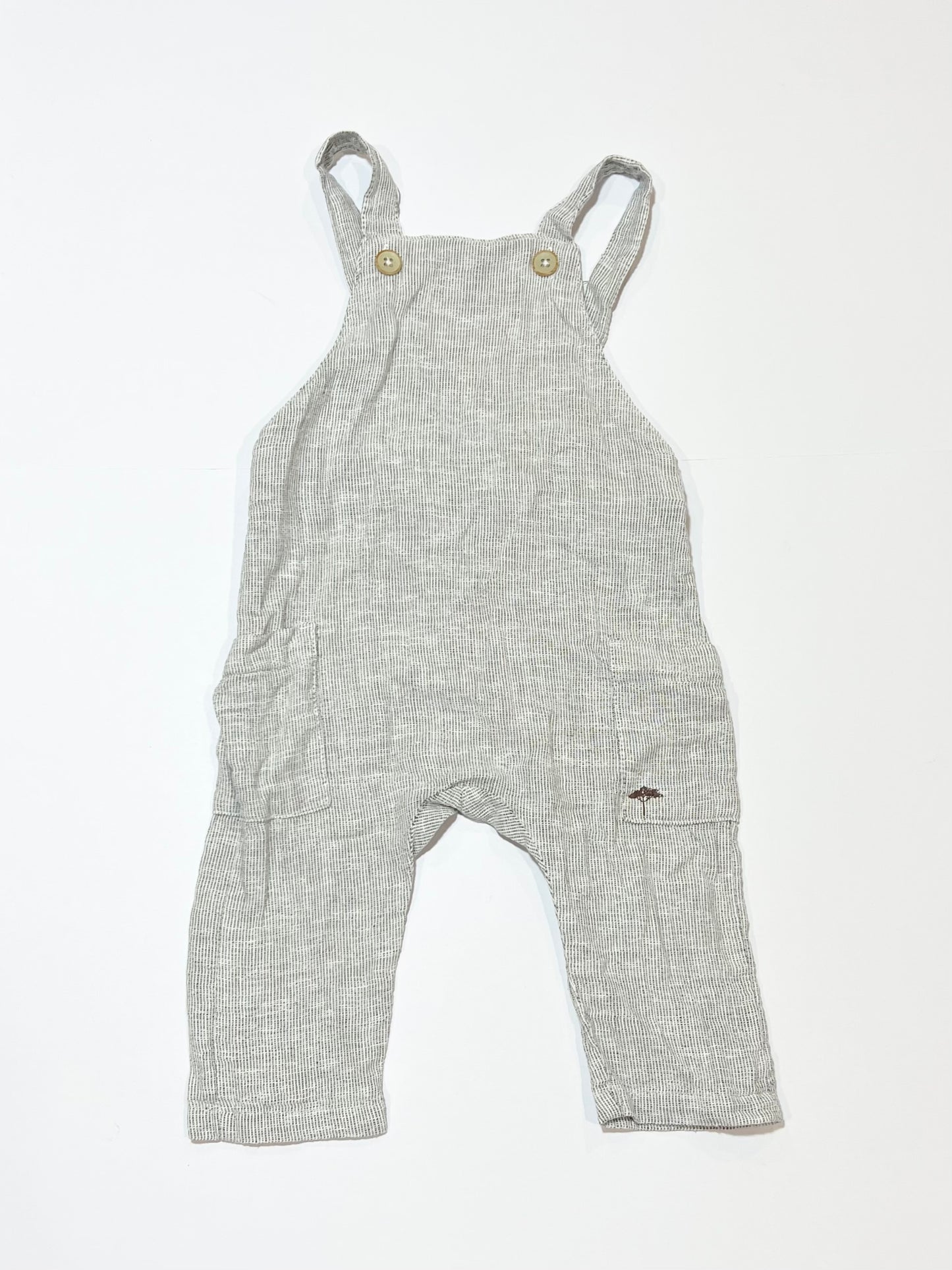 Linen blend overalls - Size 6-9 months