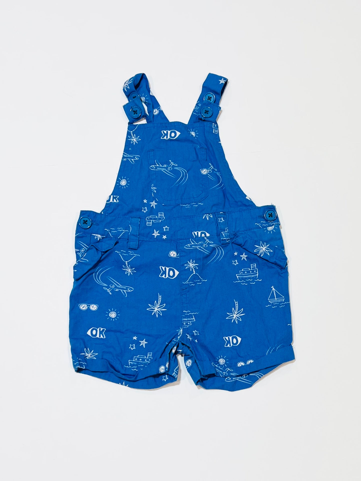 Blue cotton overalls - Size 0