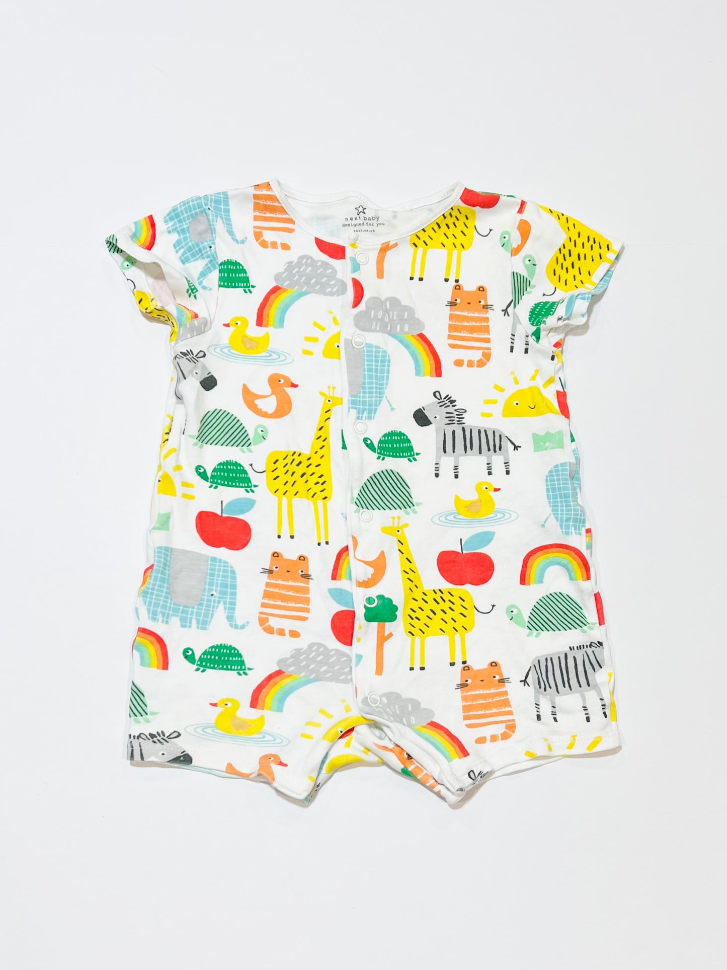 Animals and rainbows romper - Size 9-12 months