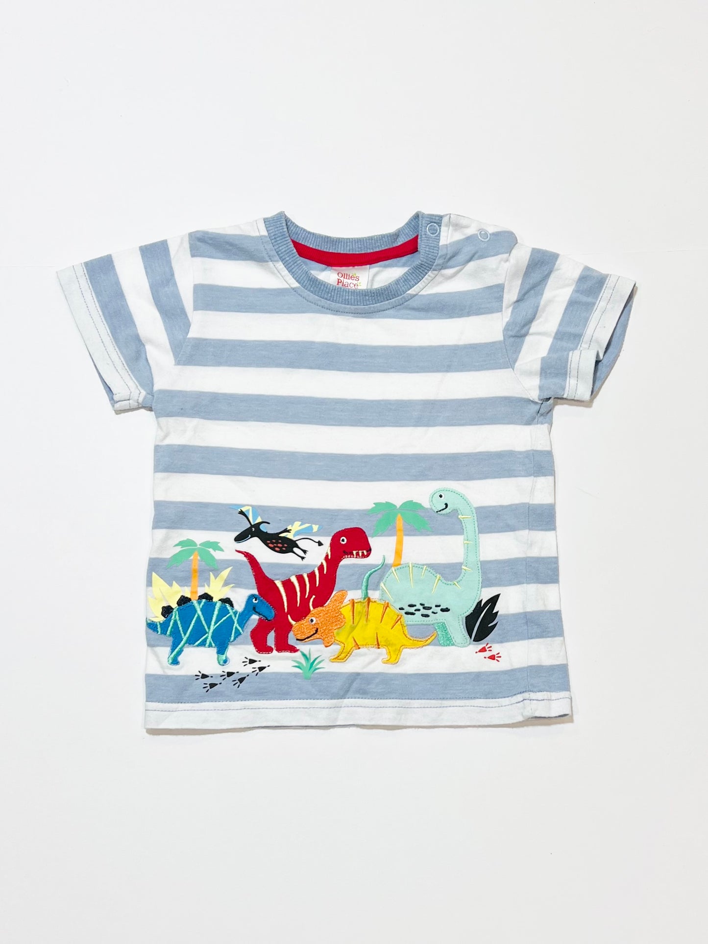 Striped dinosaurs tee - Size 1