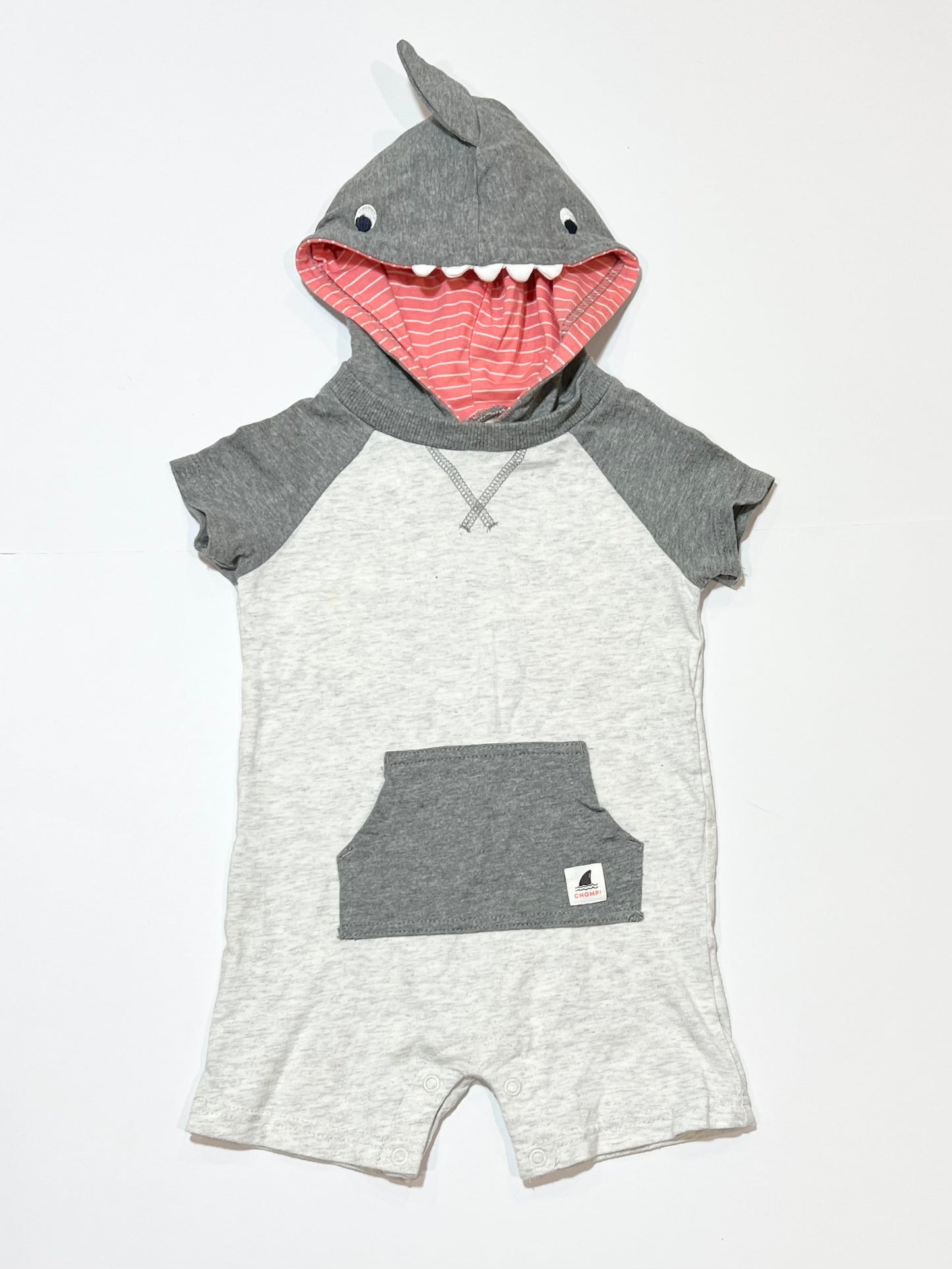Hooded shark romper - Size 1