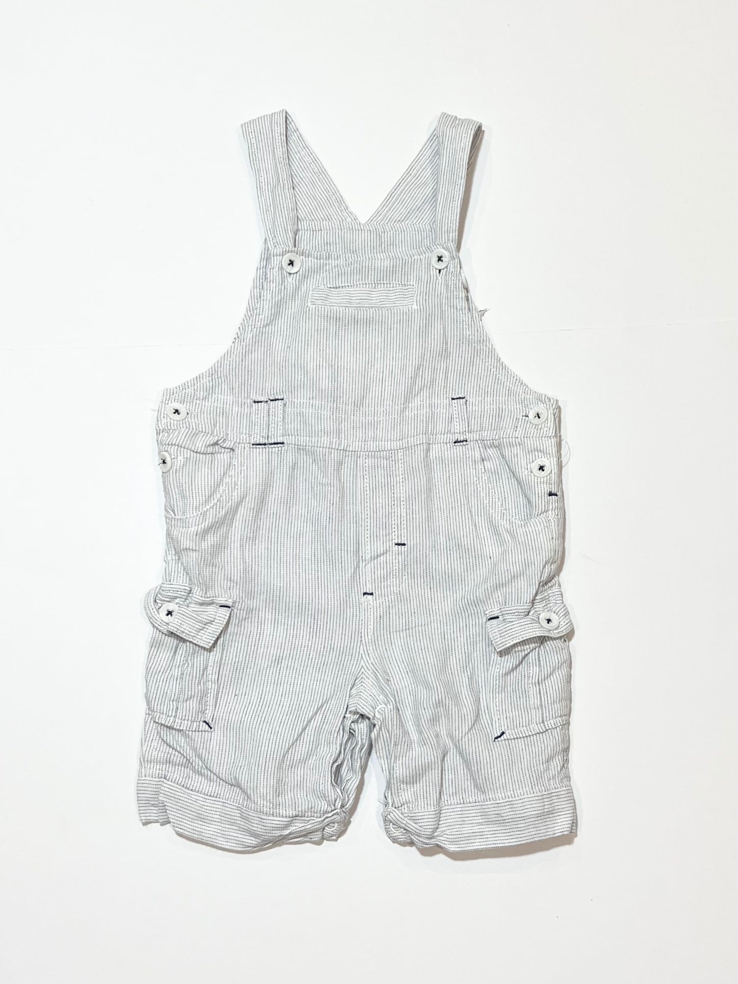 Striped cotton overalls - Size 1