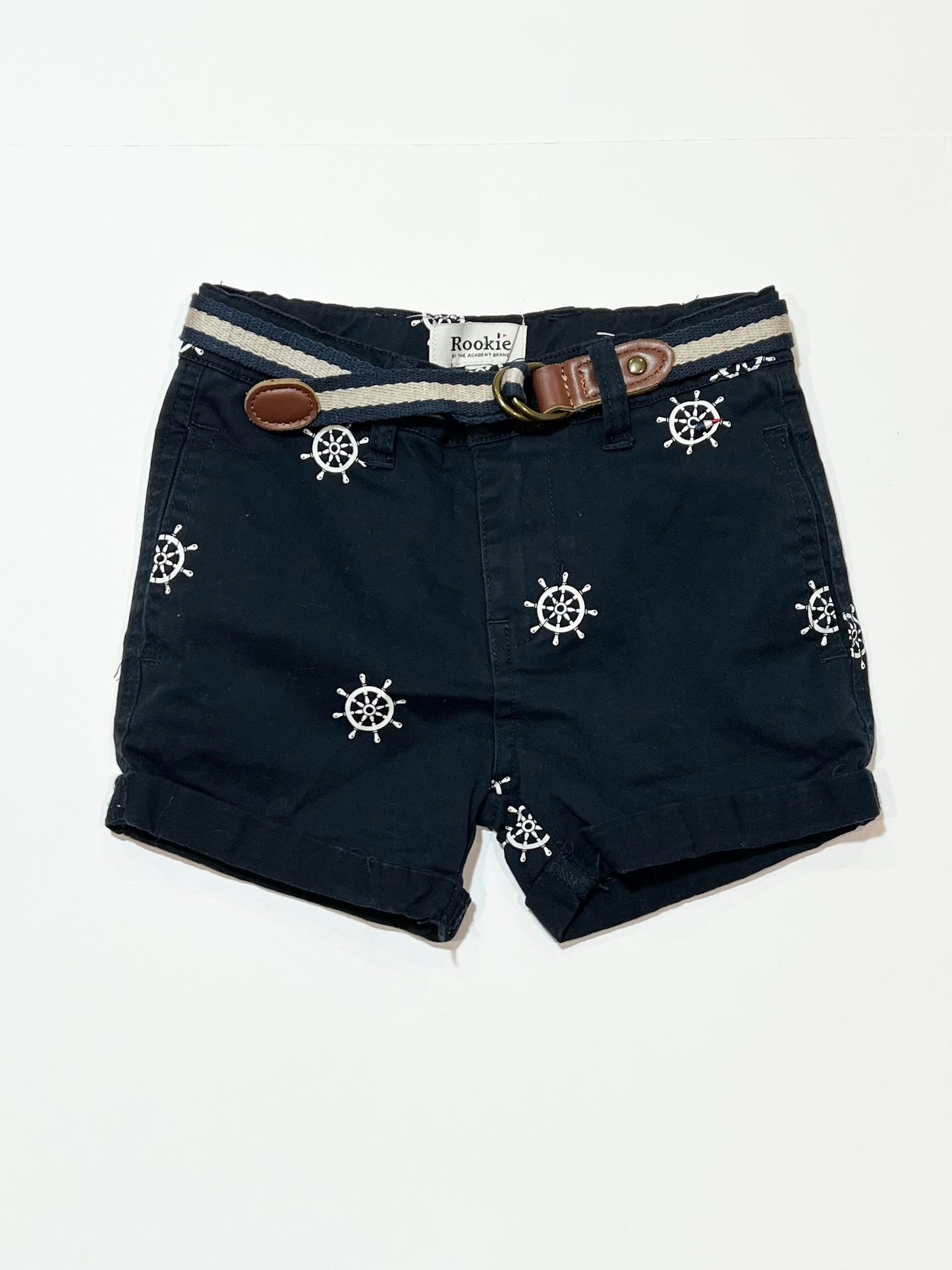 Belted navy shorts - Size 2