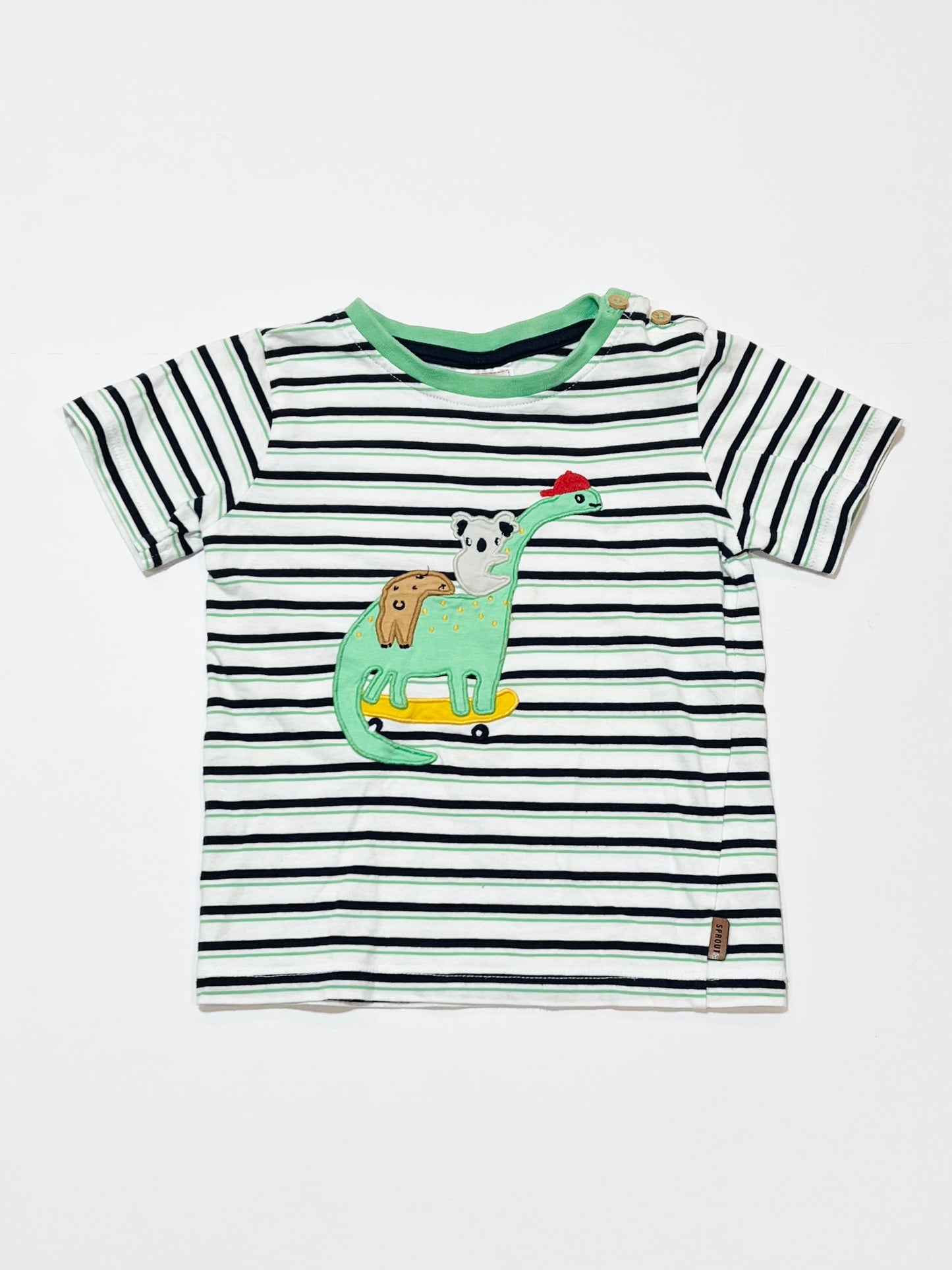 Striped dino tee - Size 2