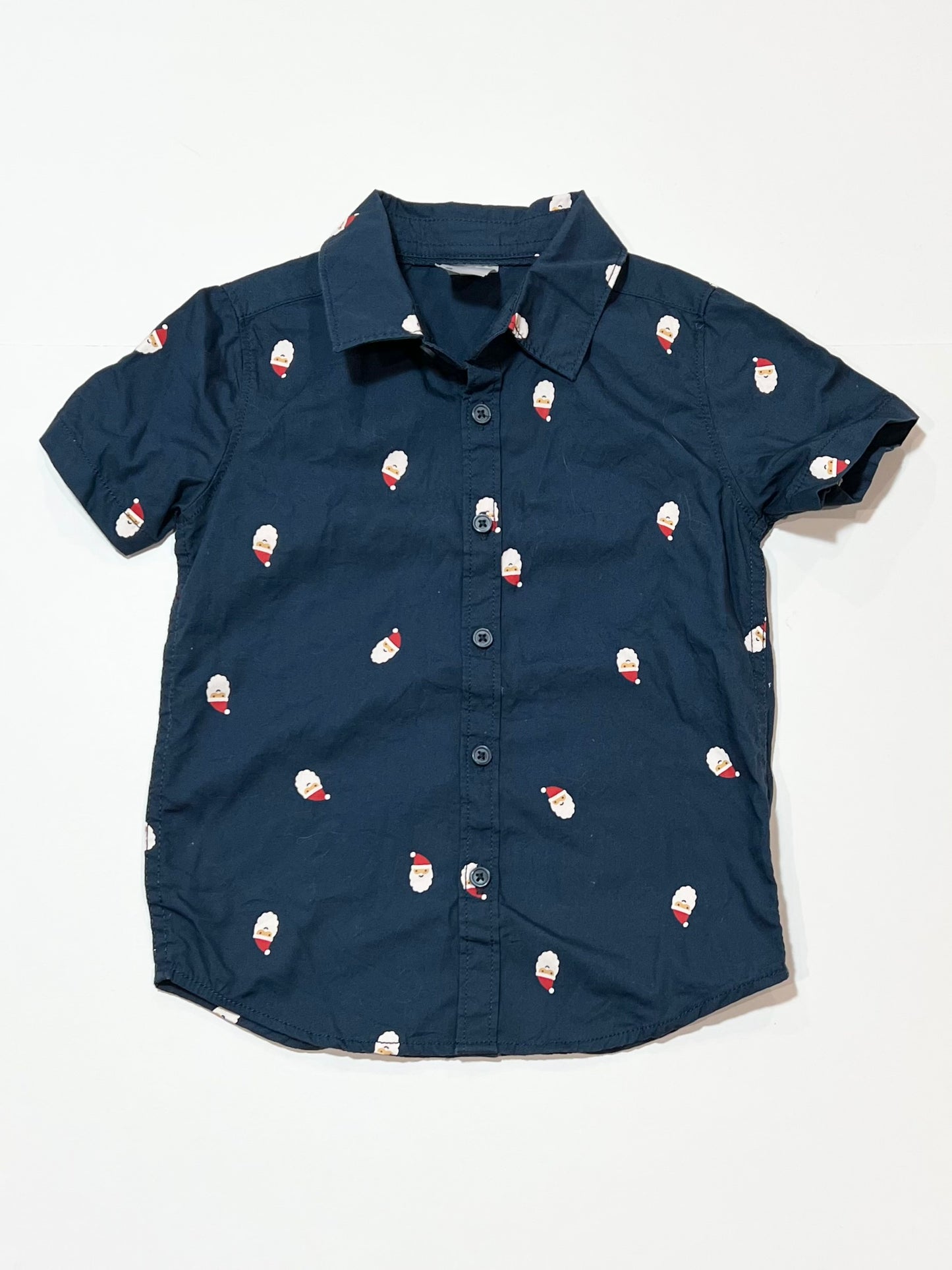 Navy Santa shirt - Size 2