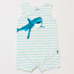 Striped shark romper - Size 2
