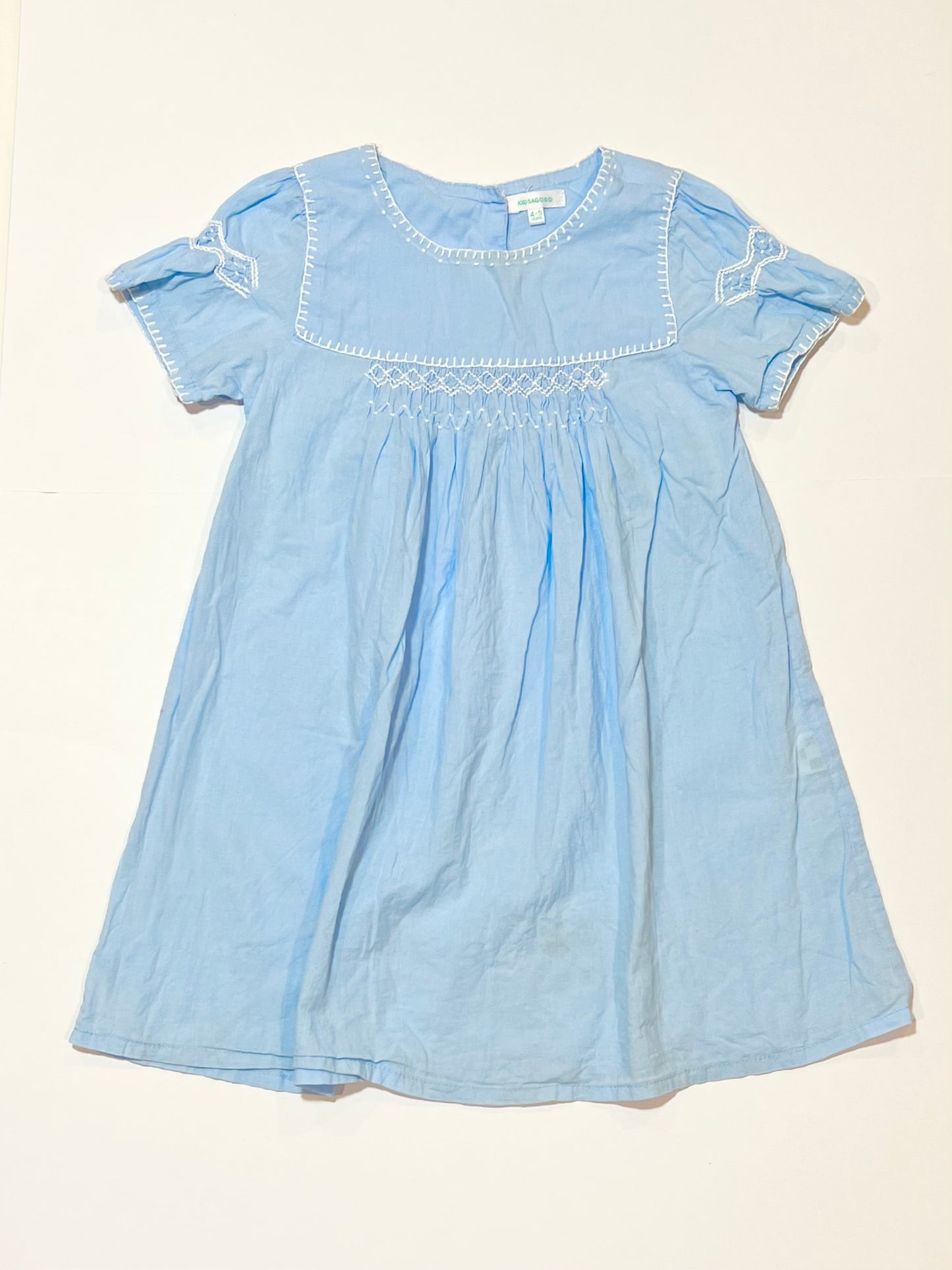 Blue embroidered dress - Size 4-5