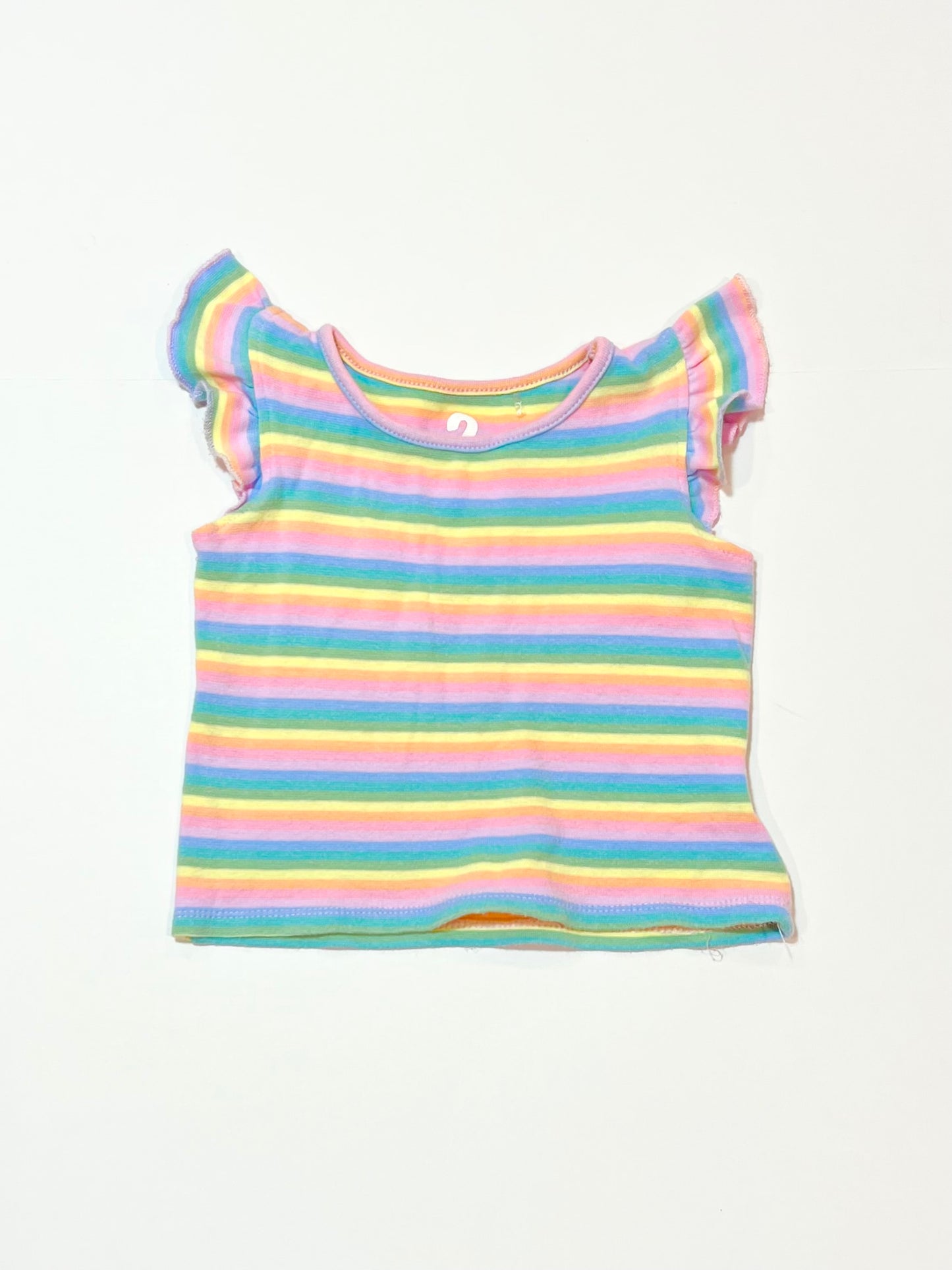 Rainbow frill tank - Size 2