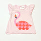 Striped flamingo tee - Size 2