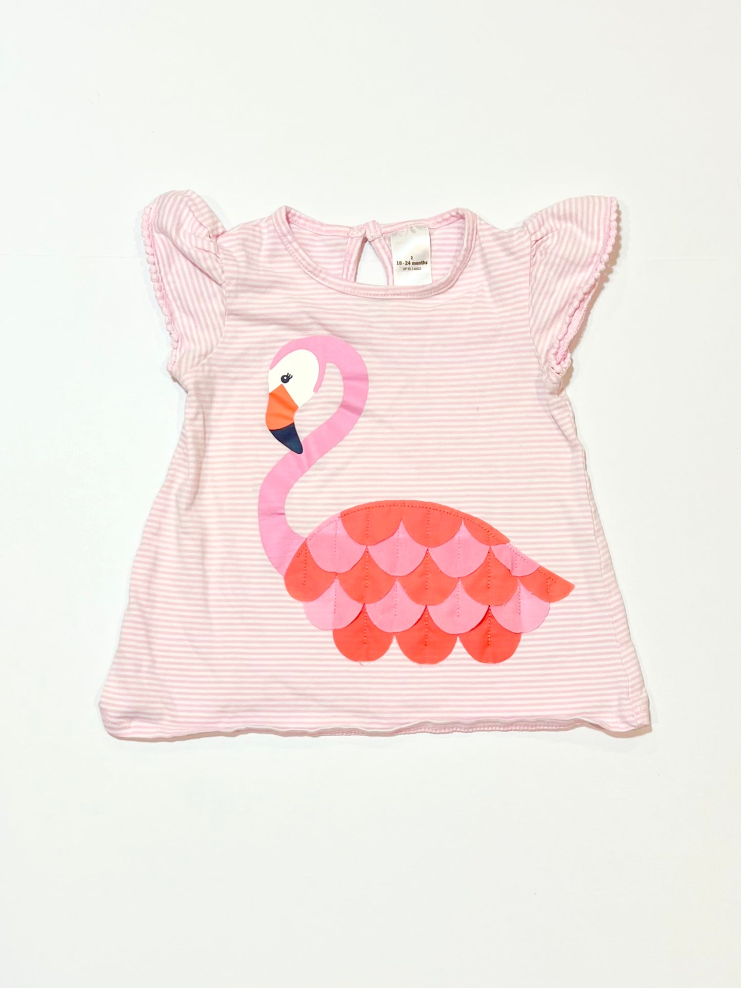 Striped flamingo tee - Size 2