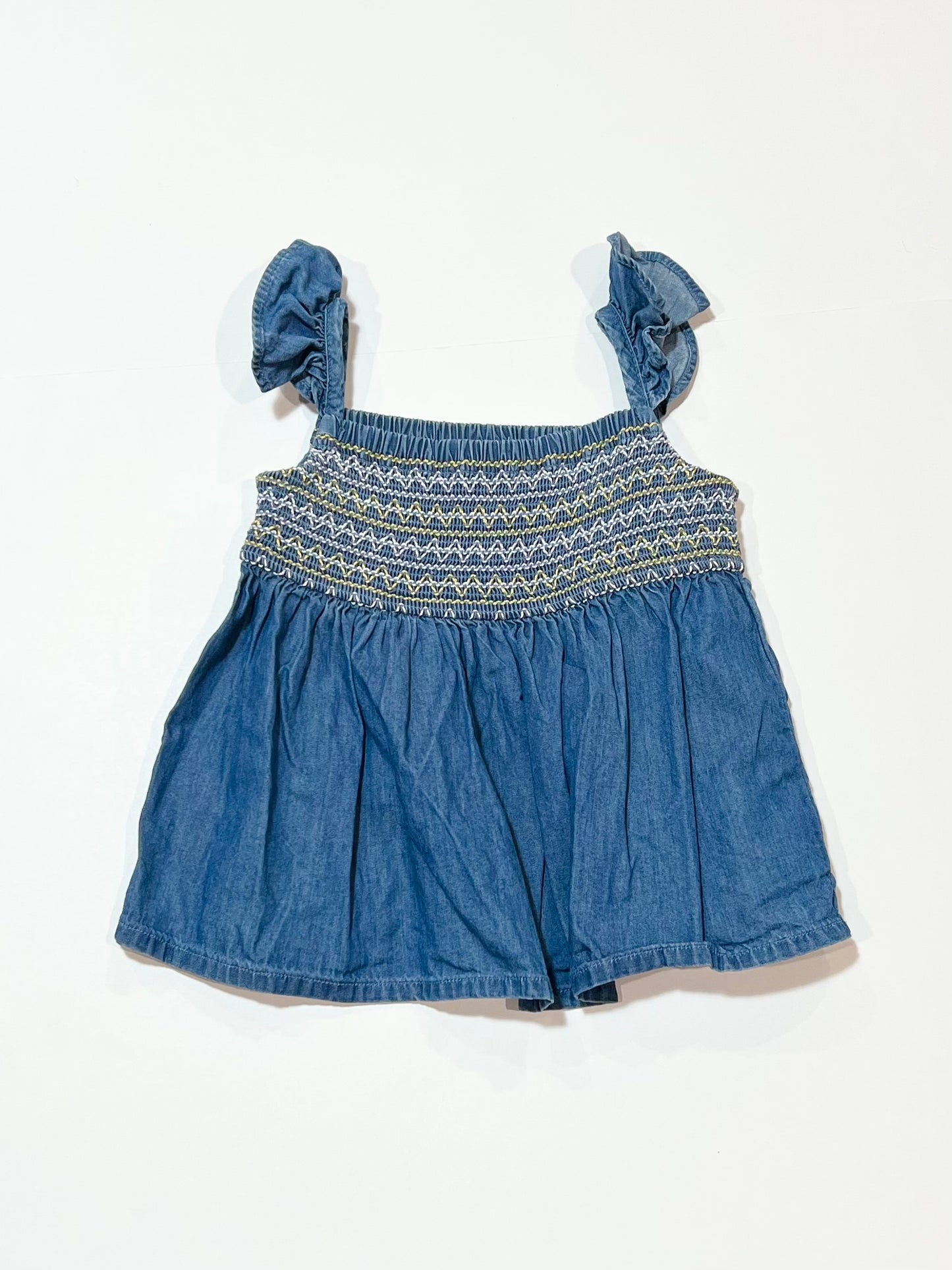 Smocked chambray top - Size 2