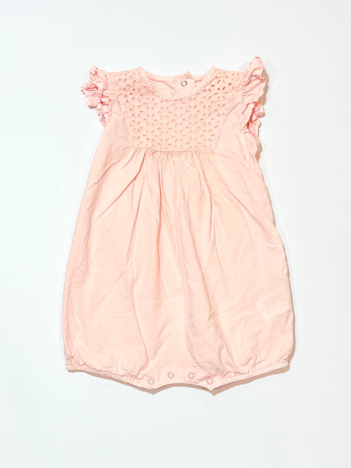 Pink cotton romper - Size 2
