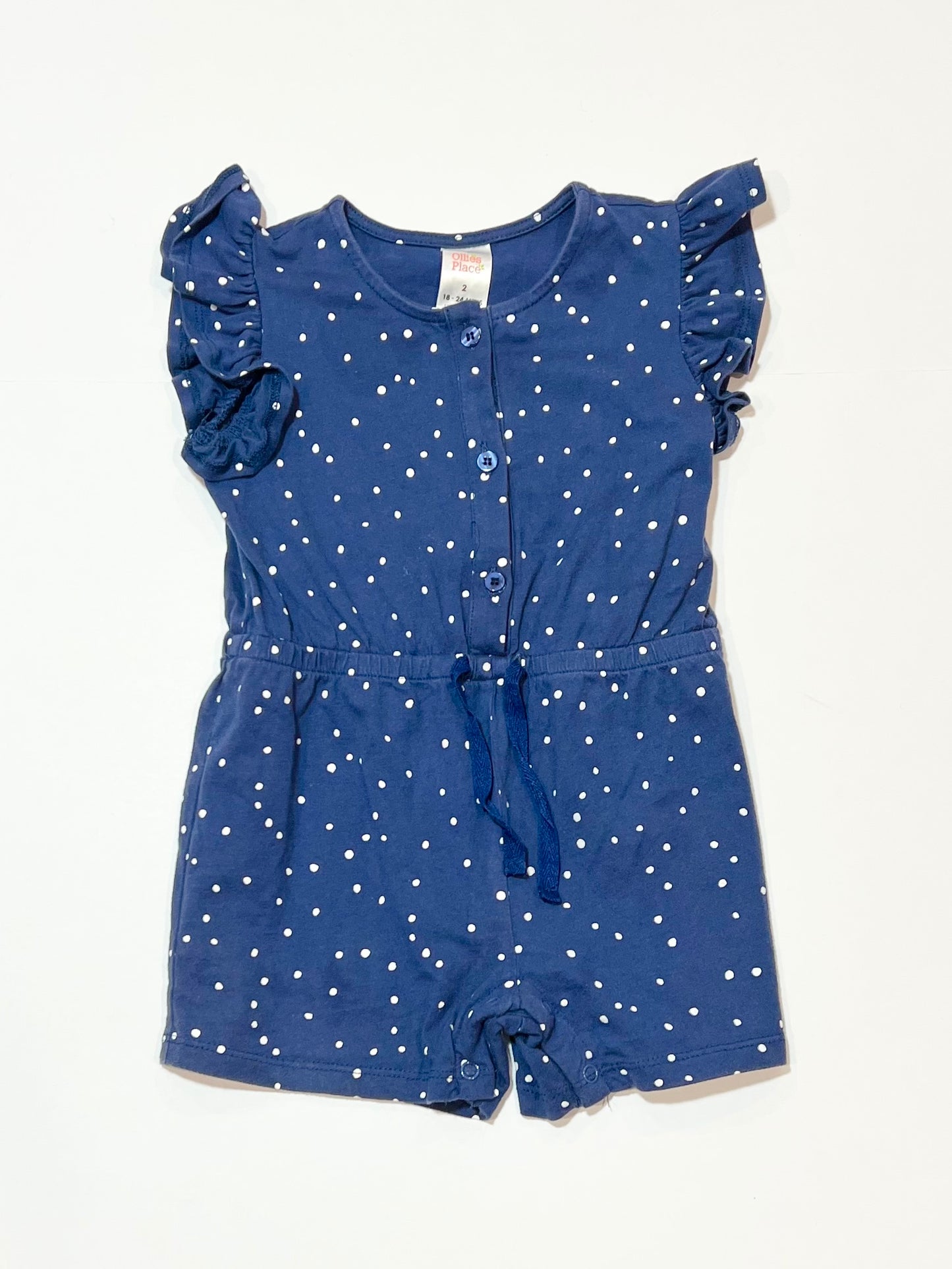 Navy spot playsuit - Size 2