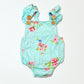 Blue floral romper - Size 2