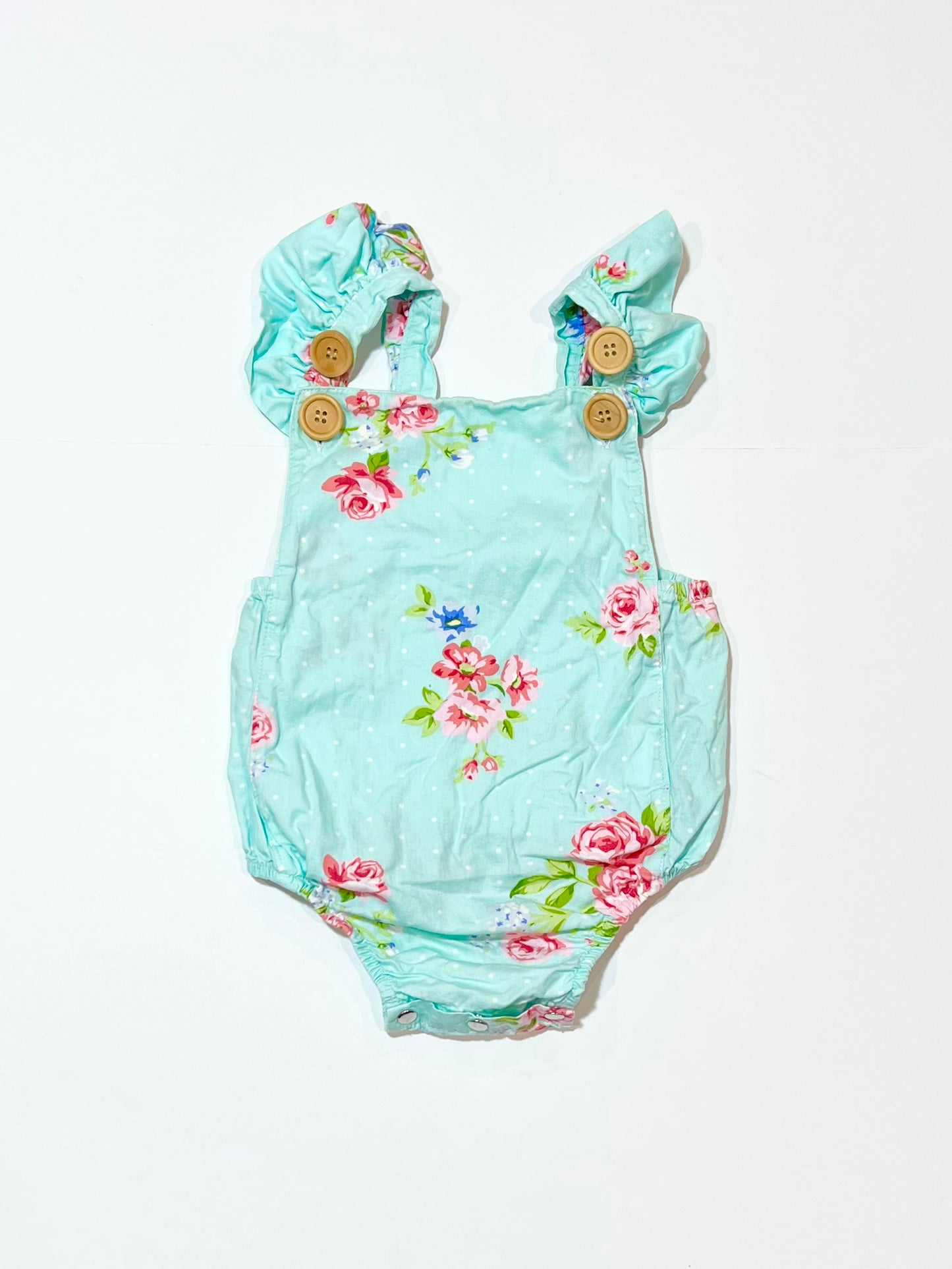 Blue floral romper - Size 2