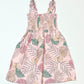 Pink leafy dress - Size 2