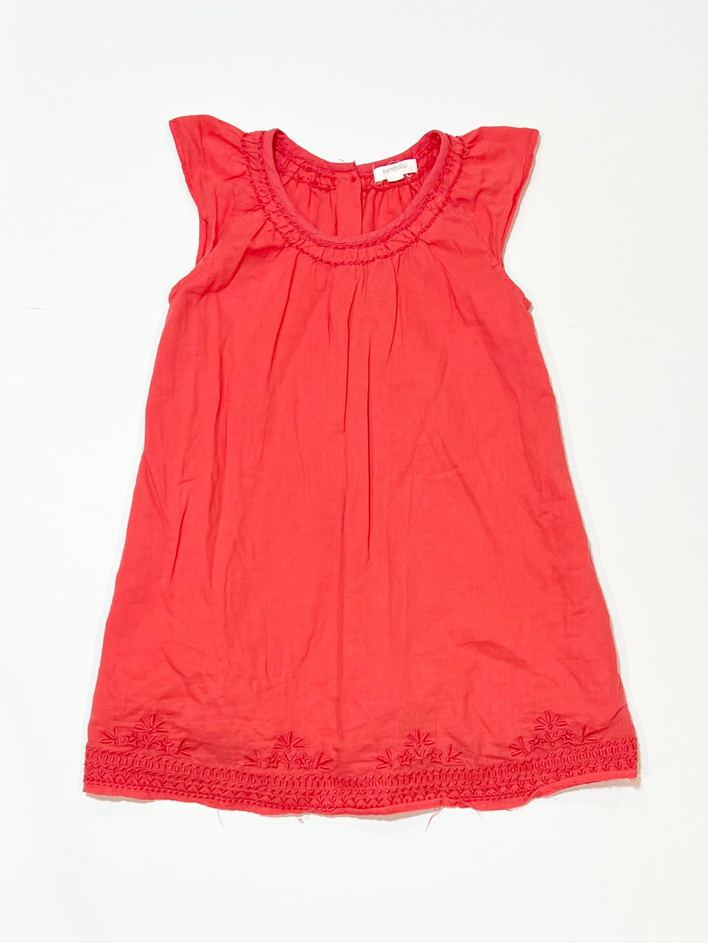 Red cotton dress - Size 2-3