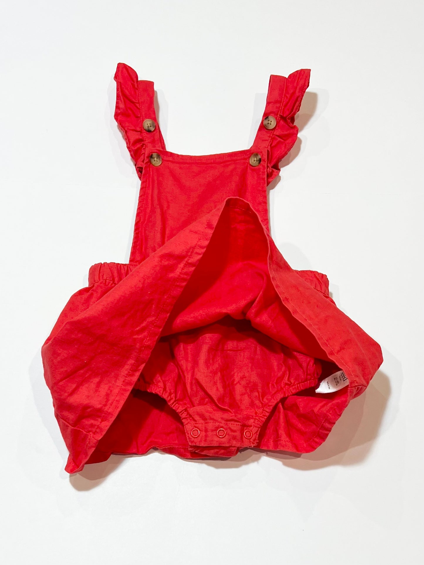 Red linen pinafore - Size 2