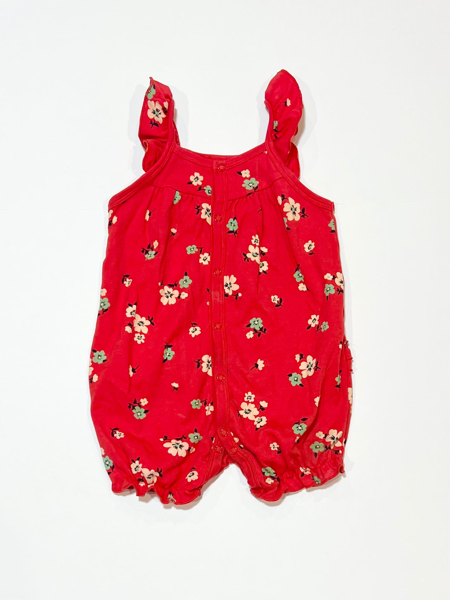 Floral jersey romper - Size 1