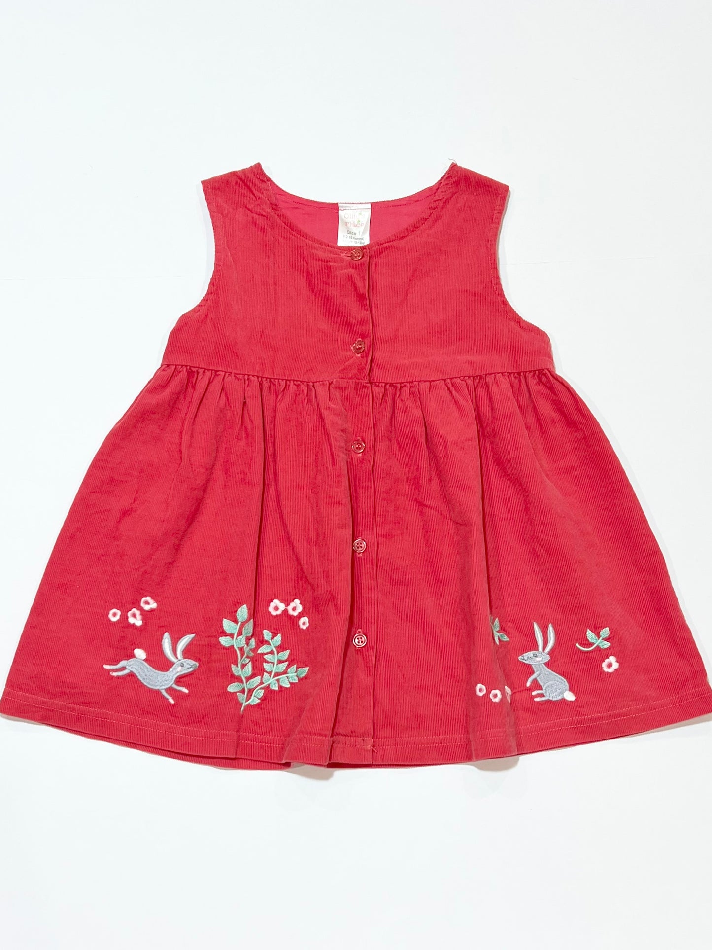 Red corduroy dress - Size 1