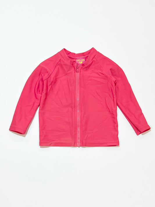 Pink zip rashie - Size 0