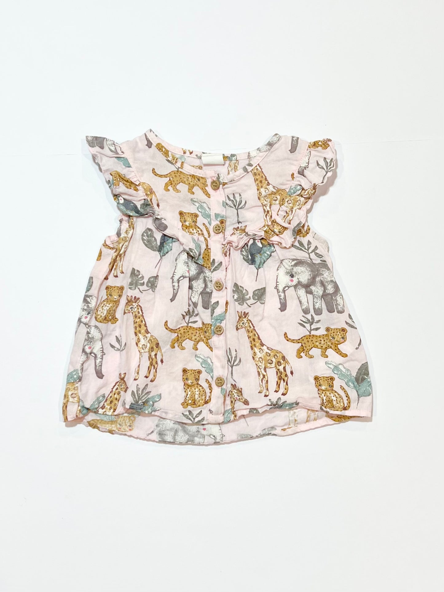 Pink animals top - Size 9-12 months