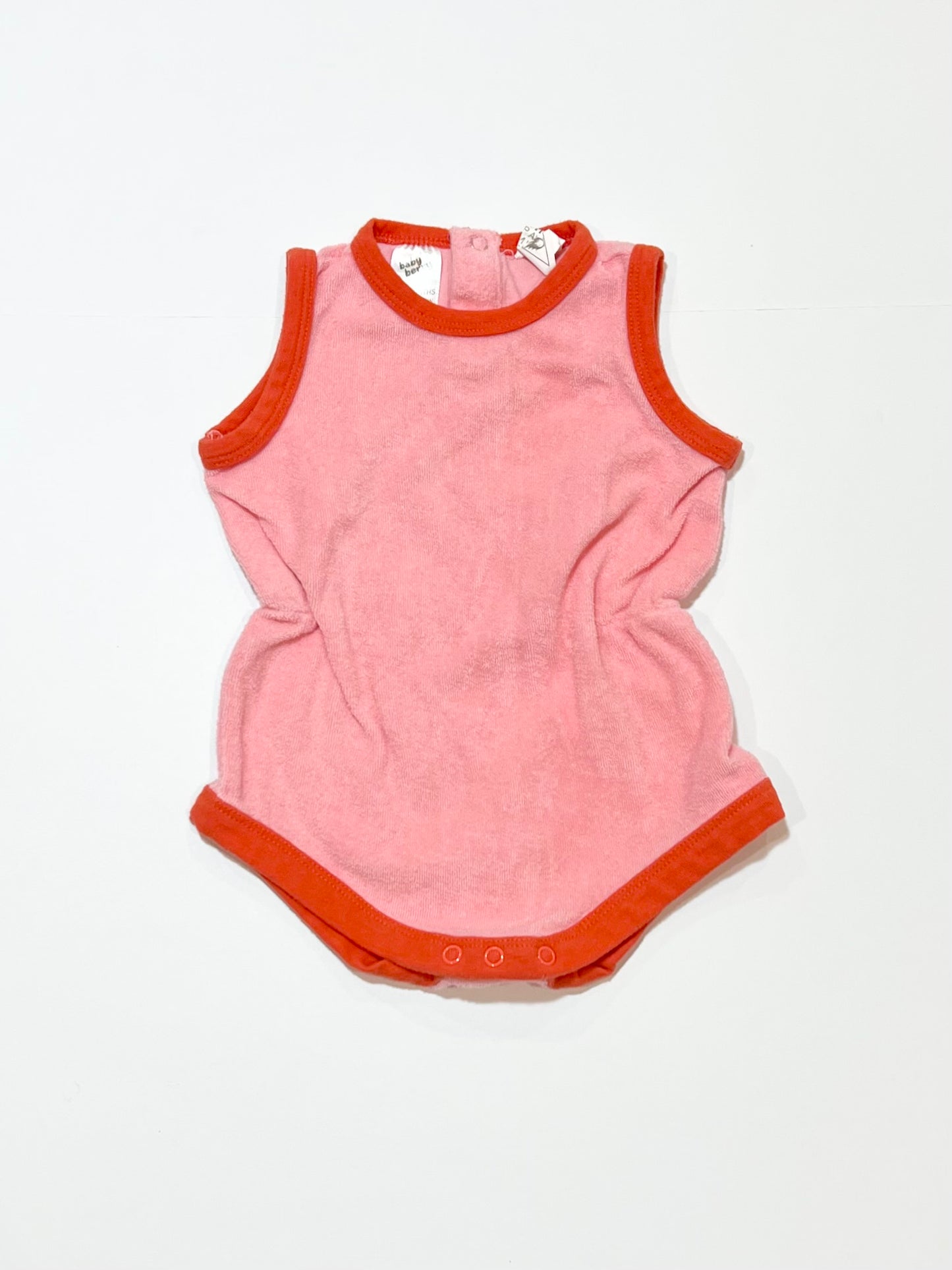 Pink terry romper - Size 0