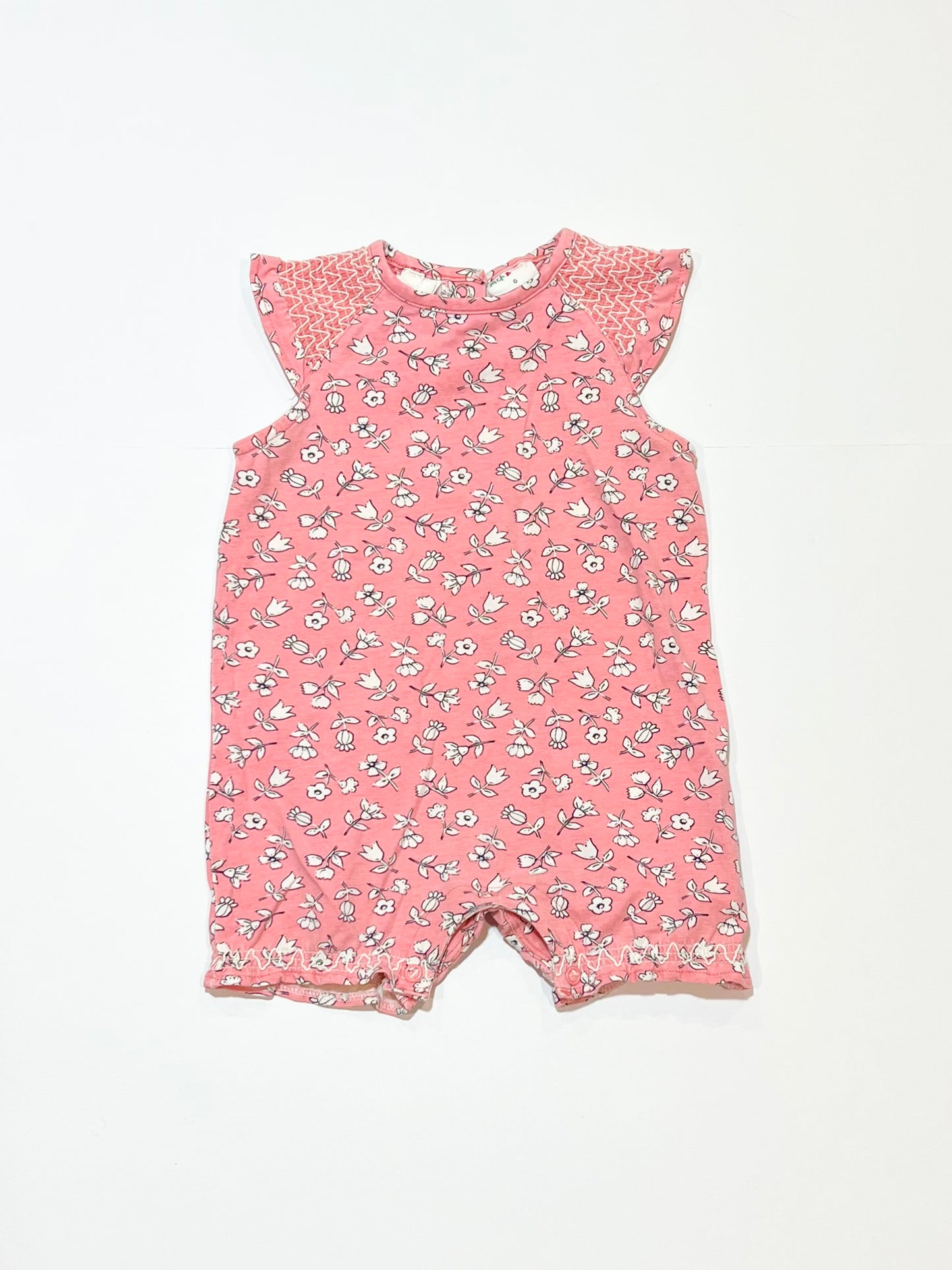 Floral smocked romper - Size 0