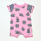 Pink cats romper - Size 0